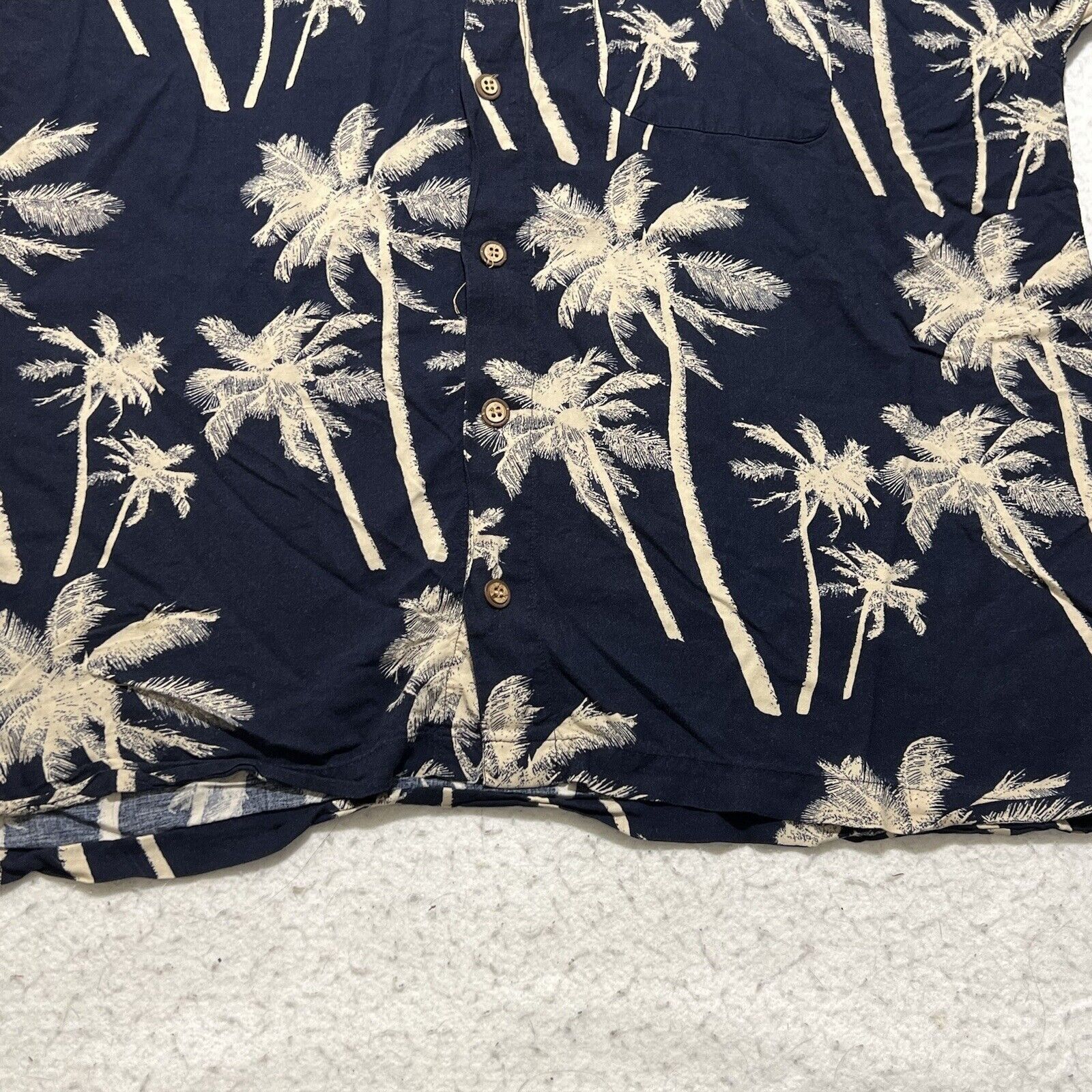 Knightsbridge Knightsbridge XXL Hawaiian Palm Tree Navy Button Up Shirt Size US XXL / EU 58 / 5 - 6 Thumbnail