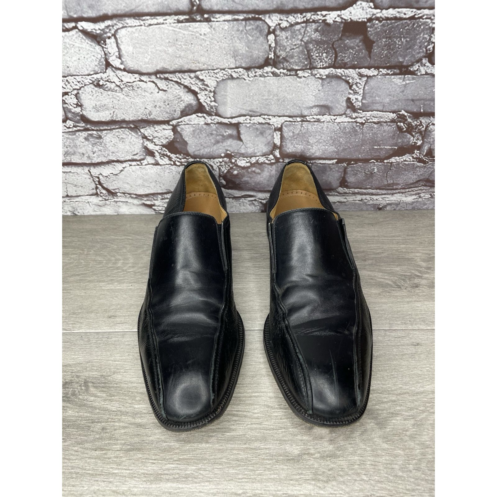 Magnanni Magnanni 10643 Black Leather Slip On Loafers Dress Shoes Men Size US 10 / EU 43 - 2 Thumbnail