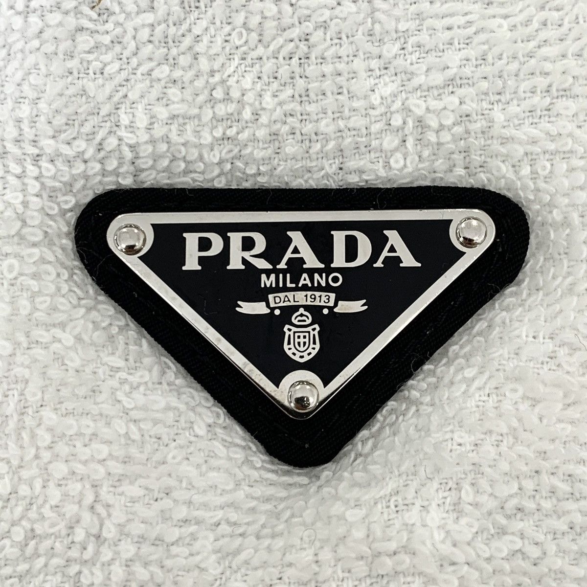 Prada Prada White Triangle Logo Cotton Terry Casual Shorts K26WX Size 27" / US 4 / IT 40 - 5 Thumbnail