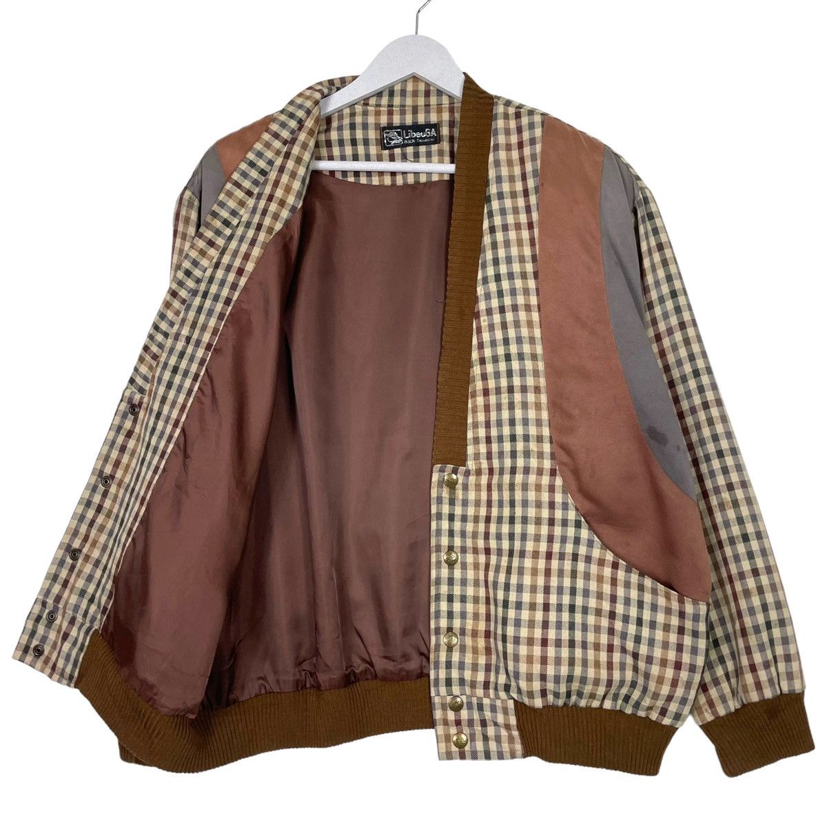 Issey Miyake × Japanese Brand × Vintage 💥80s LIBEUGA INSPIRED ISSEY MIYAKE CHECK BOMBER JACKET Size US L / EU 52-54 / 3 - 2 Thumbnail