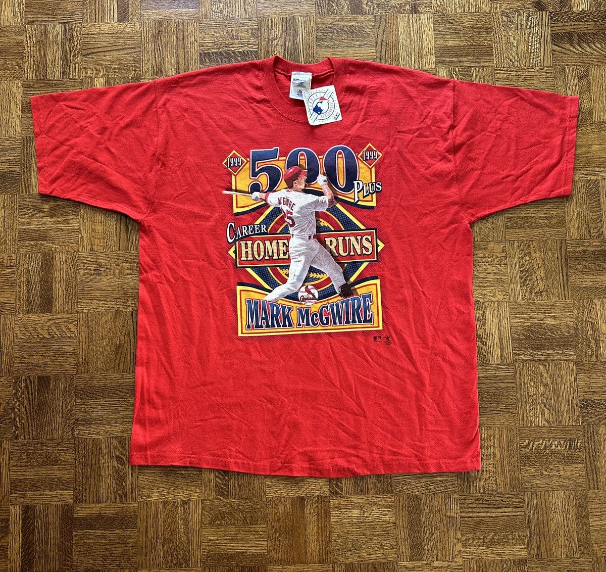 Vintage Vintage 90s Mark McGwire Home Run Graphic Tee Size US XXL / EU 58 / 5 - 1 Thumbnail