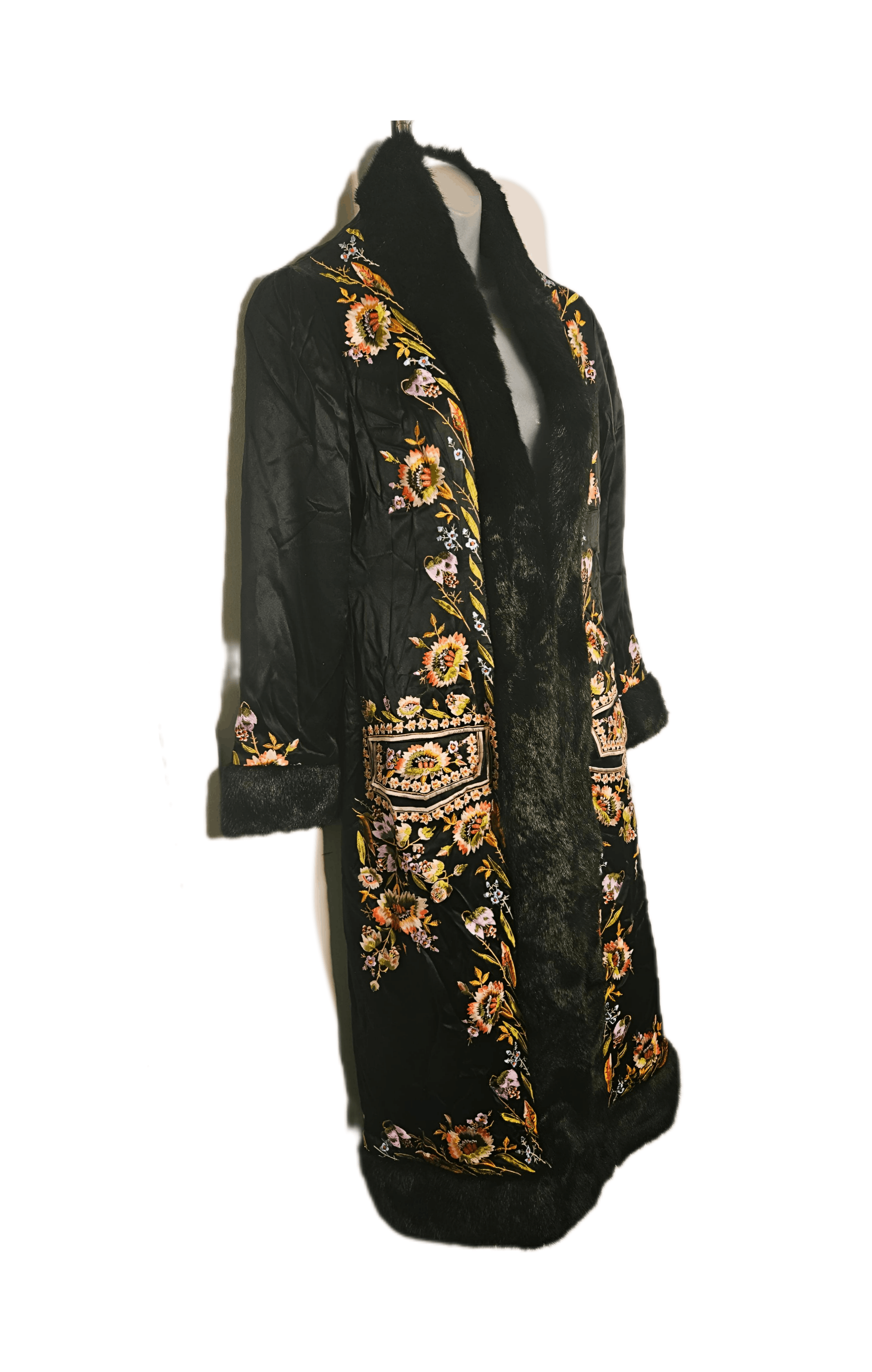 Other SUE WONG EMBROIDERD SILK FUR TRIM OPERA COAT Size M / US 6-8 / IT 42-44 - 9 Thumbnail