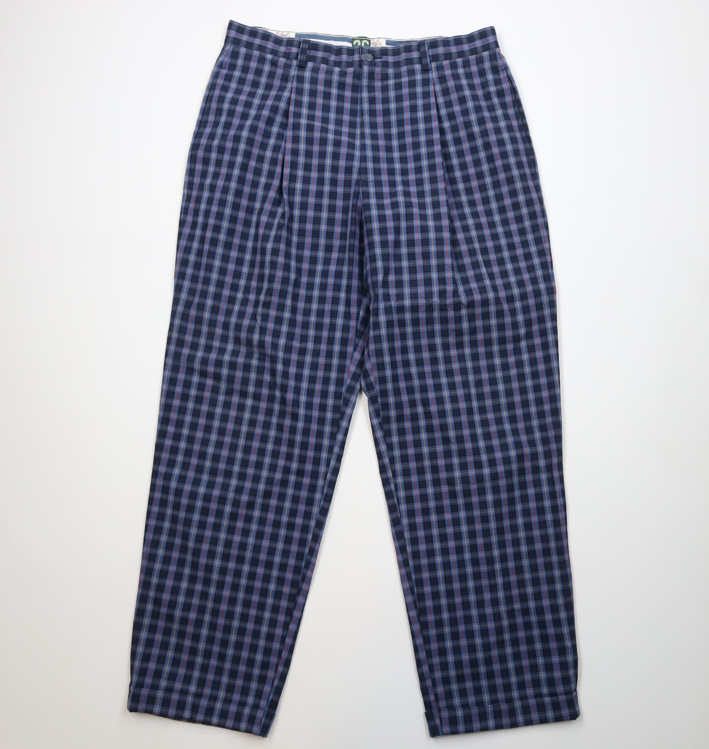 Izod Vintage 80s 90s Izod Chino Pants Trousers Plaid Cotton Size US 36 / EU 52 - 1 Thumbnail