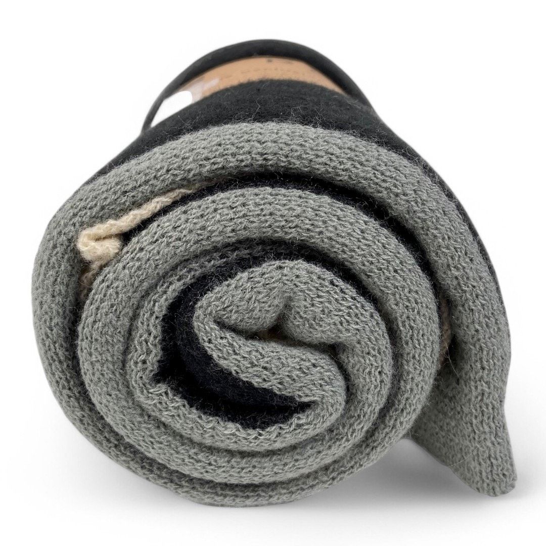 DONNI. Donni Tri Color Scarf Black Cream Gray Acrylic 29.5 by 69 Size ONE SIZE - 6 Thumbnail