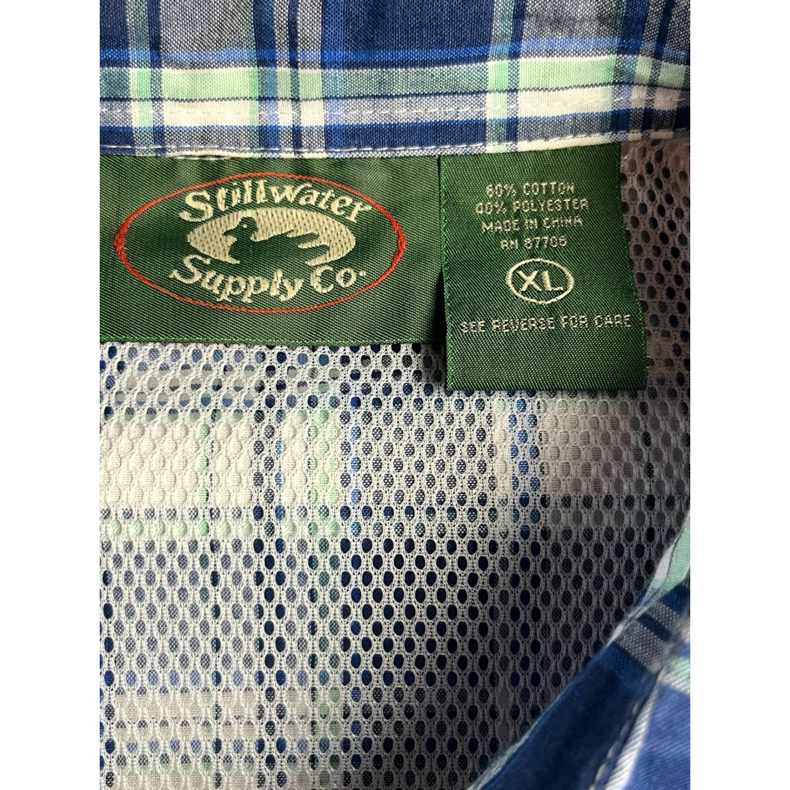Vintage Stillwater & Supply Co. Shirt Men XL Blue Plaid Short Sleeve Button Up, Vented, Casual, Regular Size US XL / EU 56 / 4 - 5 Thumbnail
