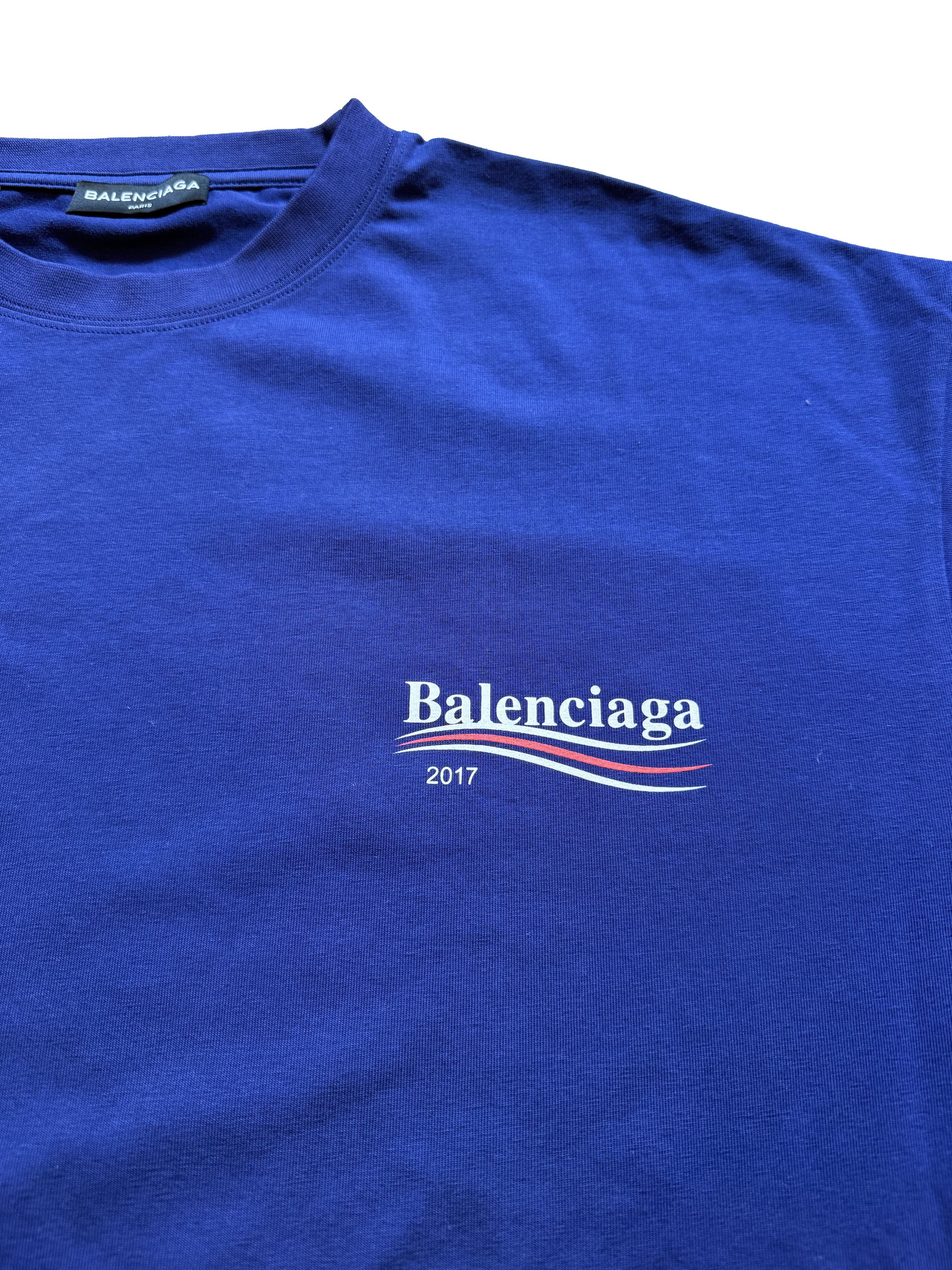 Balenciaga 2017 campaign logo t-shirt blue oversized Bernie TEE Size US XL / EU 56 / 4 - 4 Thumbnail