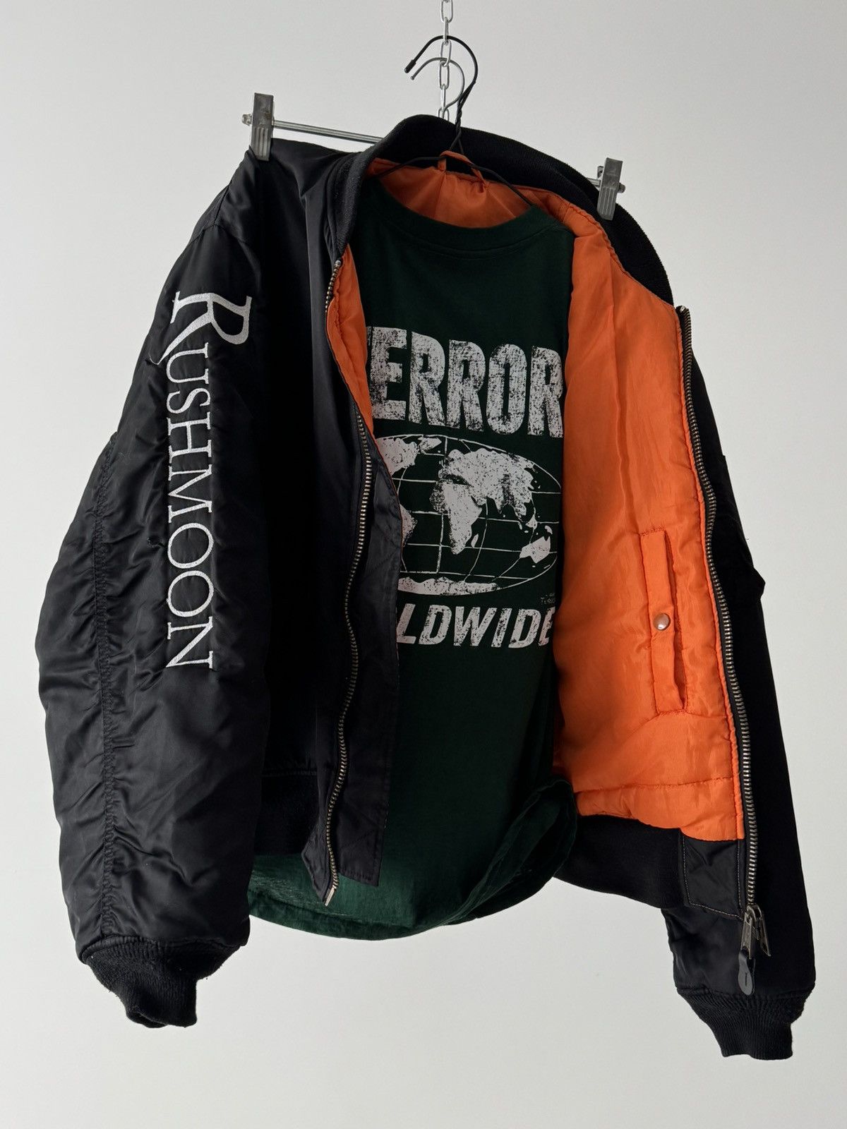 Band Tees Vintage 00s Rushmoon Metal Band MA-1 Bomber Jacket Size US L / EU 52-54 / 3 - 7 Thumbnail
