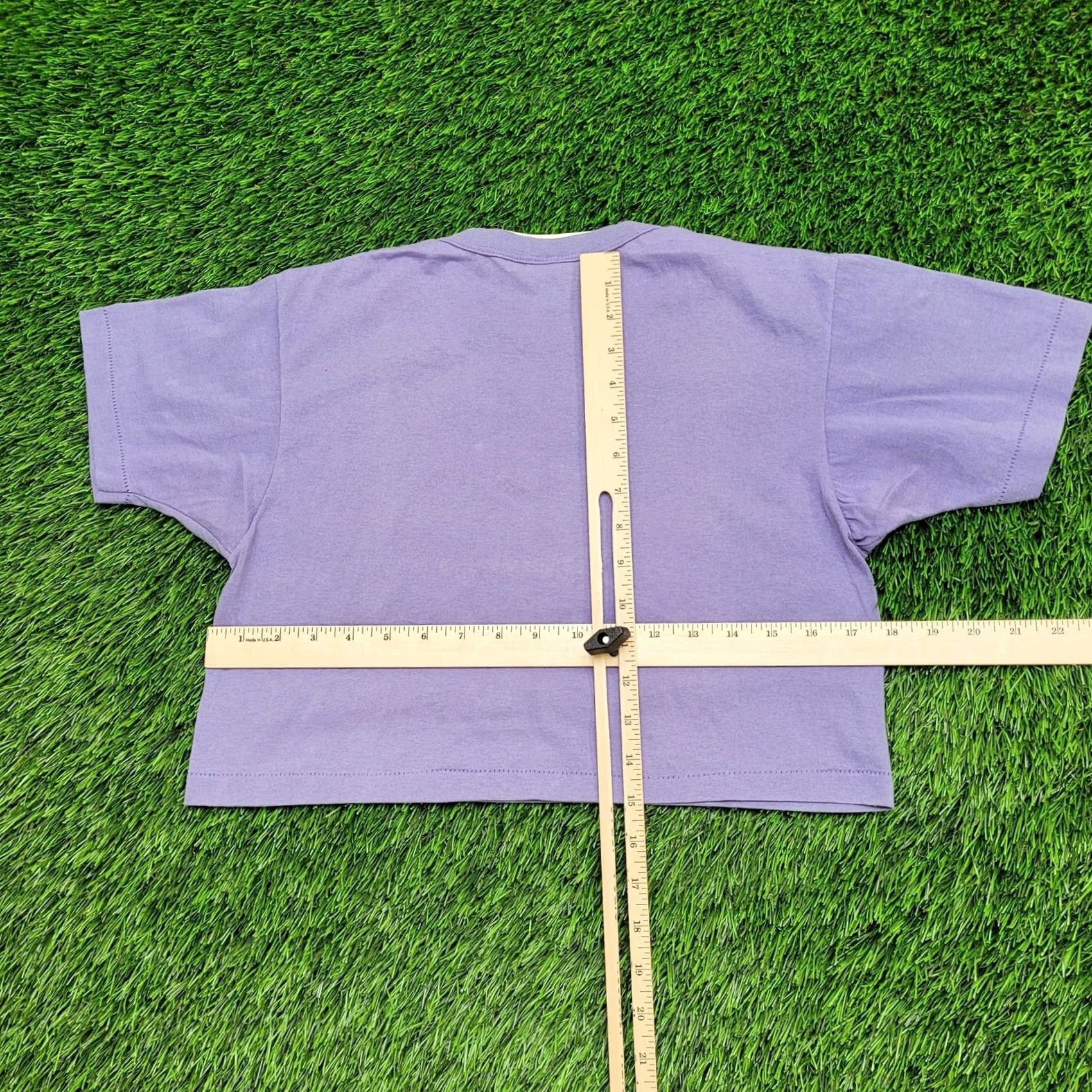 Vintage VINTAGE MOD Crop-Top Shirt Womens Small 18x15 USA Spruce Purple 80s 90s Retro Cropped Short Sleeve Size S / US 4 / IT 40 - 4 Thumbnail