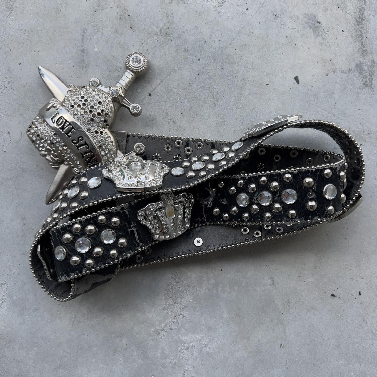 JNCO Vintage Y2K Love Stinks Studded belt | Grailed