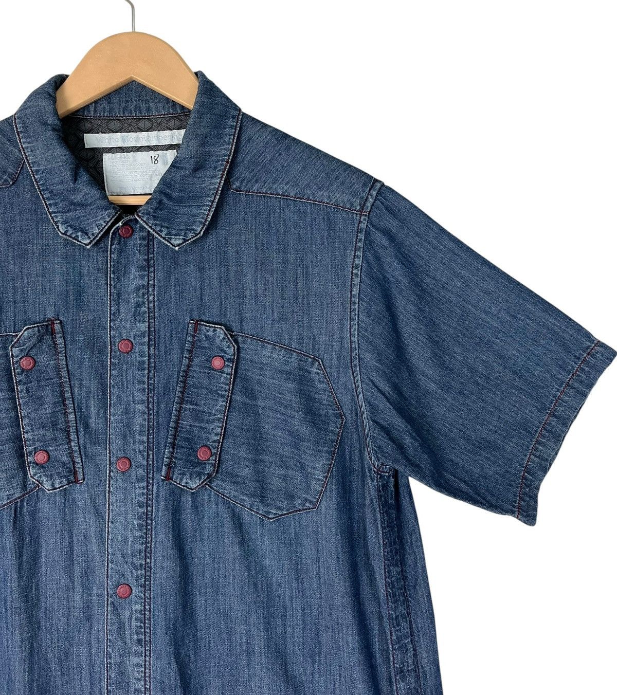 White Mountaineering White Mountaineering Blue Snap Button Denim Shirt Size US M / EU 48-50 / 2 - 6 Thumbnail
