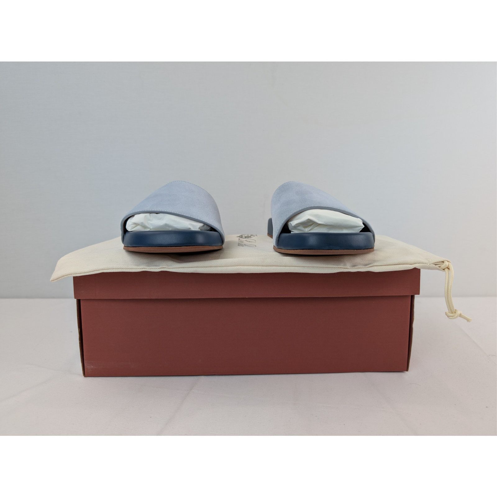 Loro Piana o1rshd1 Sea-Slide Walk Suede Slipper Sandal in Aqua Sea Size US 10 / EU 43 - 16 Thumbnail