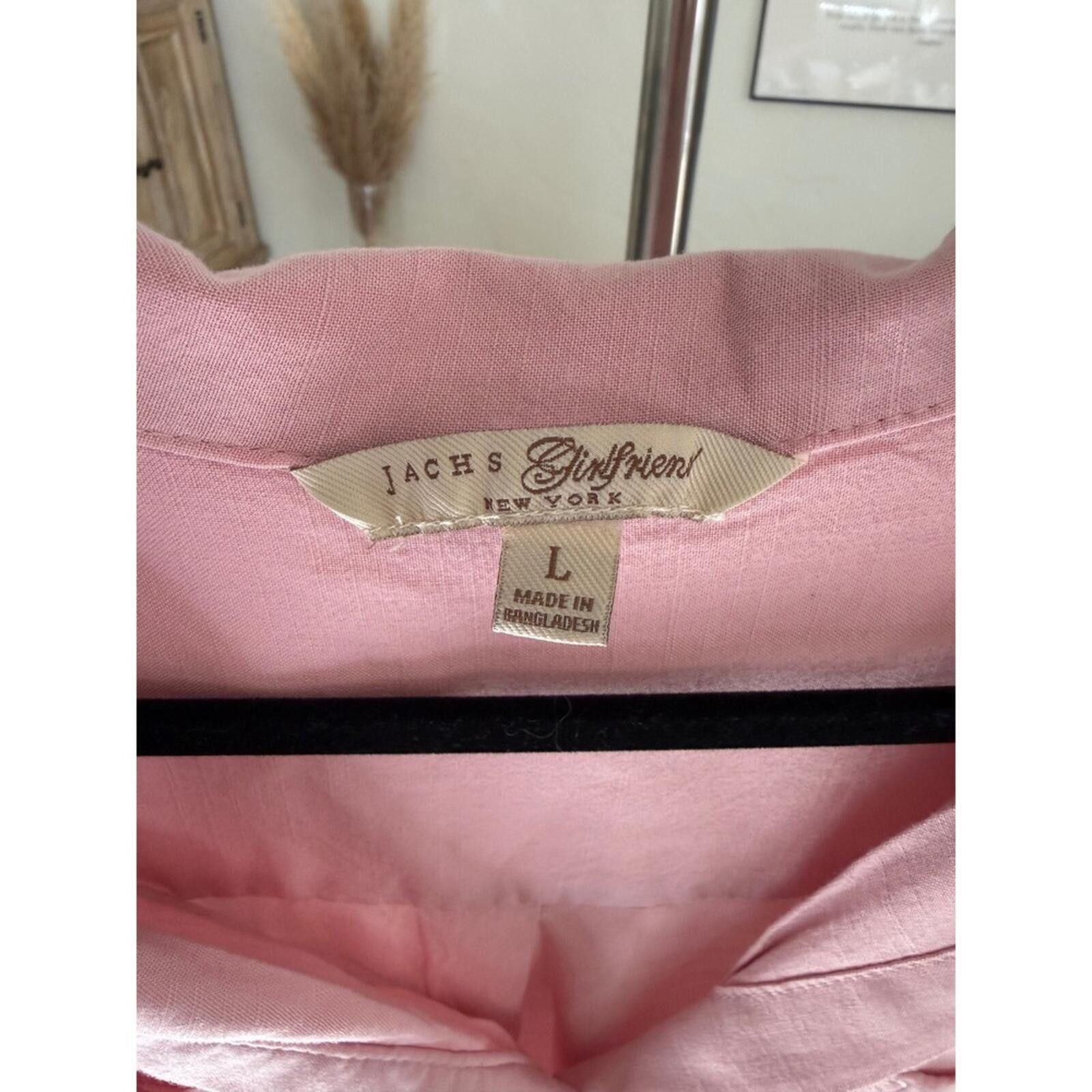 Other Jachs Girlfriend Pink Short Sleeve Button Down Shirt Size L Size L / US 10 / IT 46 - 5 Thumbnail