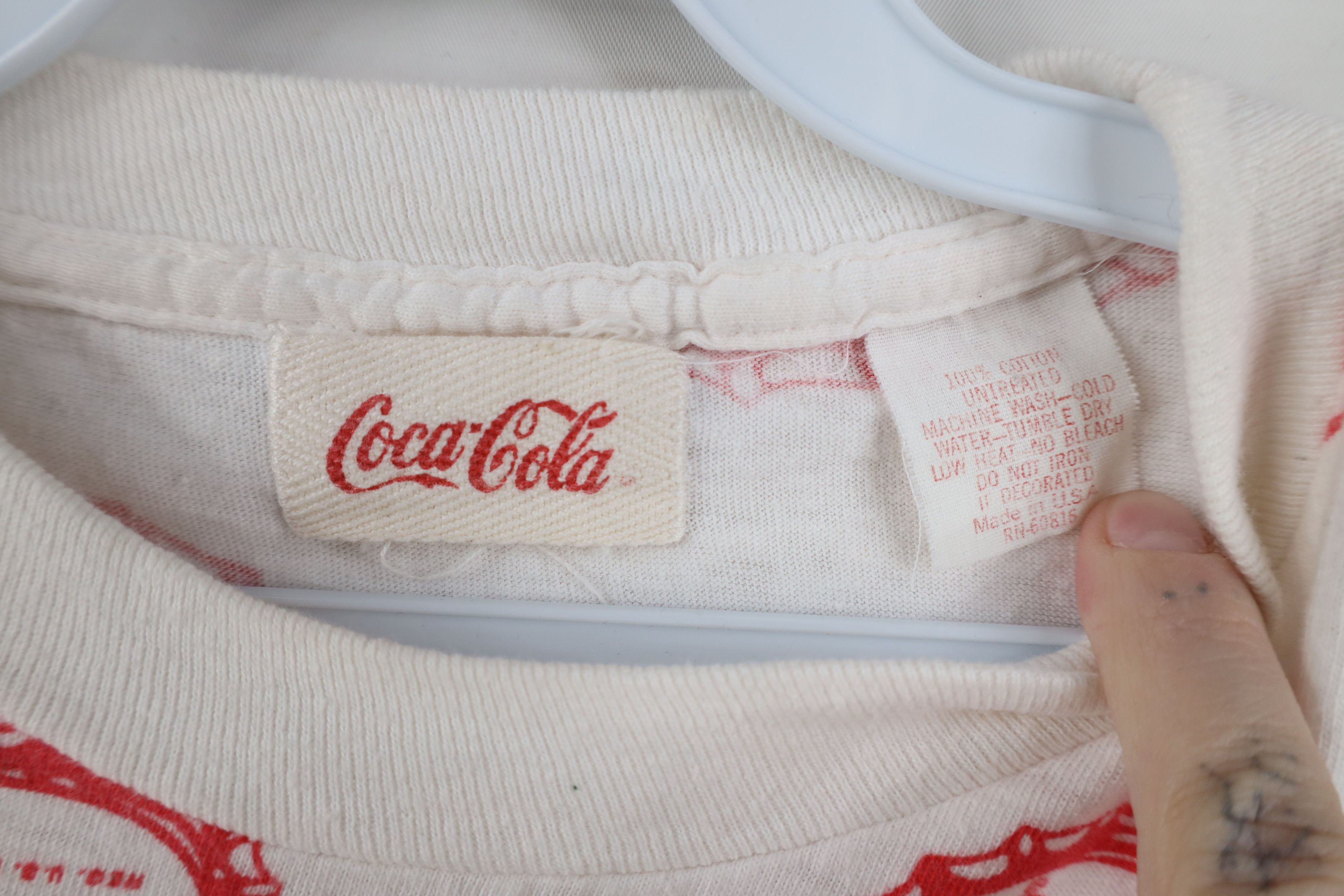 Coca Cola Vintage 80s 90s Coca Cola All Over Print T-Shirt USA Size S / US 4 / IT 40 - 6 Thumbnail