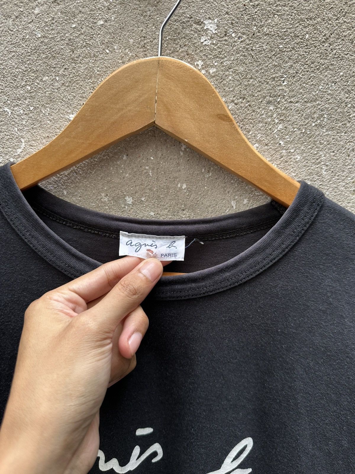 agnes b. Vintage 90's Again R. Simple Font Longsleeve Tshirt Size US M / EU 48-50 / 2 - 4 Thumbnail