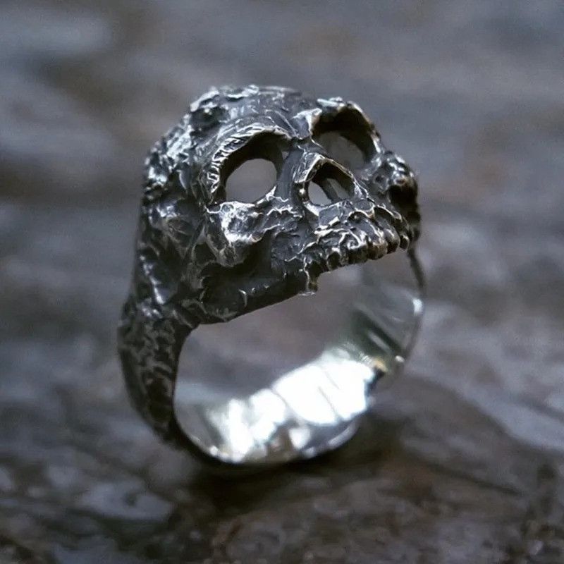 Jewelry Gothic Style Skeleton Head Ring Size ONE SIZE - 2 Thumbnail