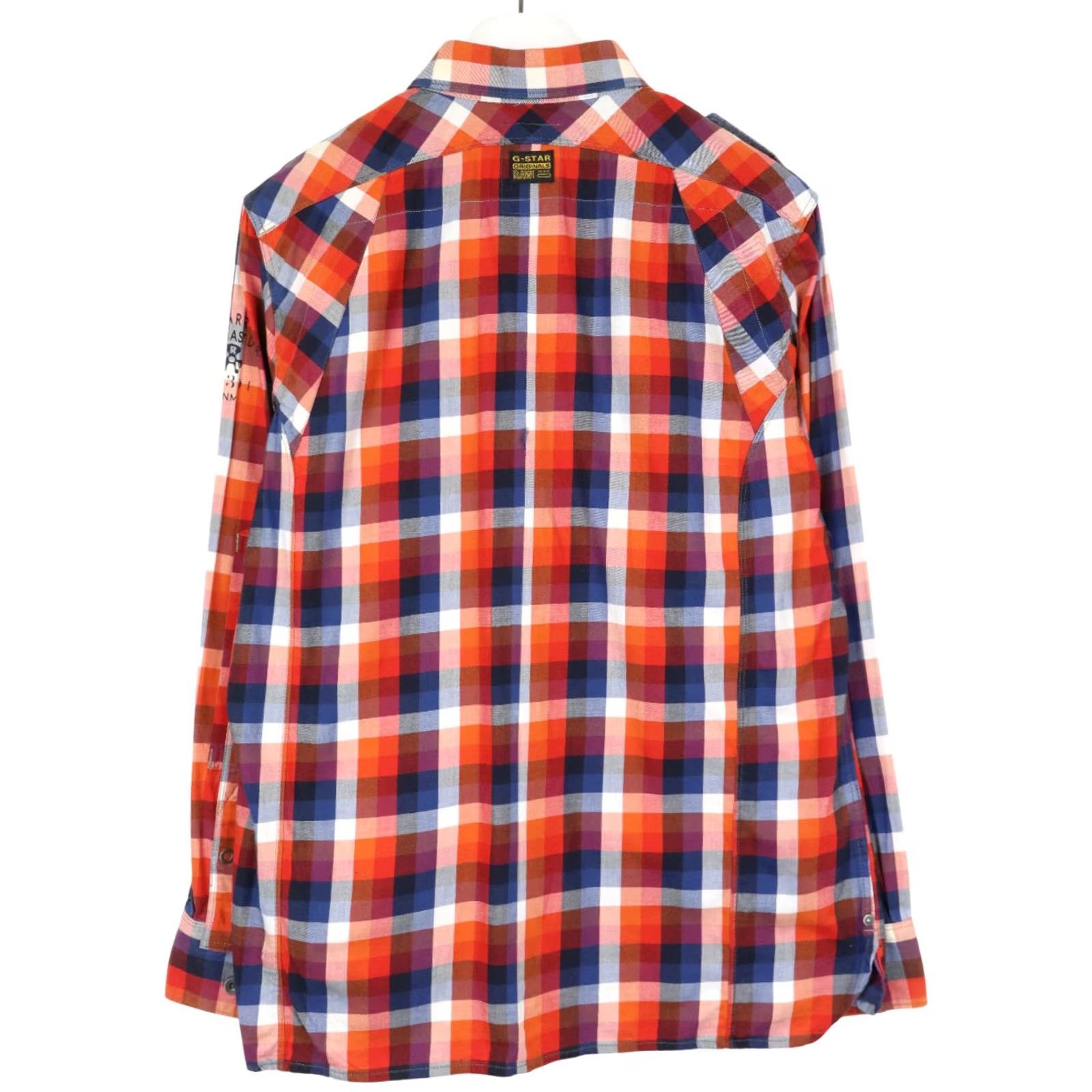 G-Star G-STAR Tunnel Louis Shirt Men's LARGE Red/Blue Checked Pocket Logo Size US L / EU 52-54 / 3 - 2 Thumbnail