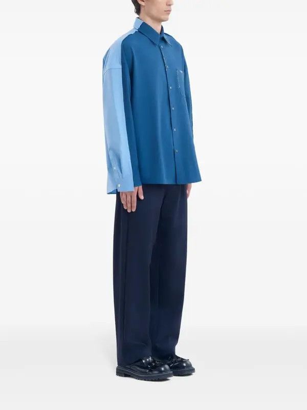 Marni o1w1db11125 Decorative-Stitching Shirt in Blue Size US S / EU 44-46 / 1 - 4 Thumbnail