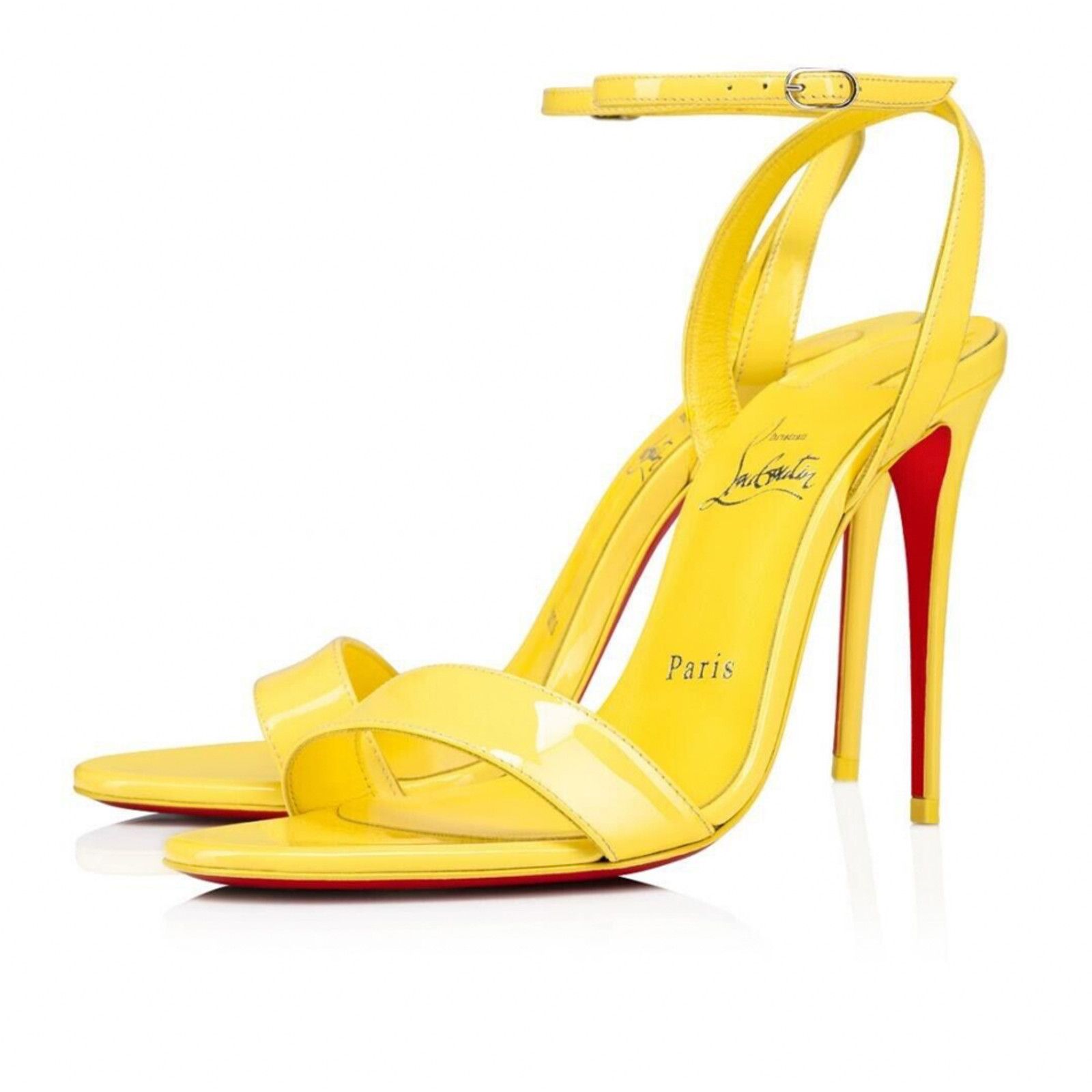 Christian Louboutin Loubigirl 100 Piou Piou Yellow Strap Sandal Heel Pump 38.5 Size US 8.5 / IT 38.5 - 1 Thumbnail