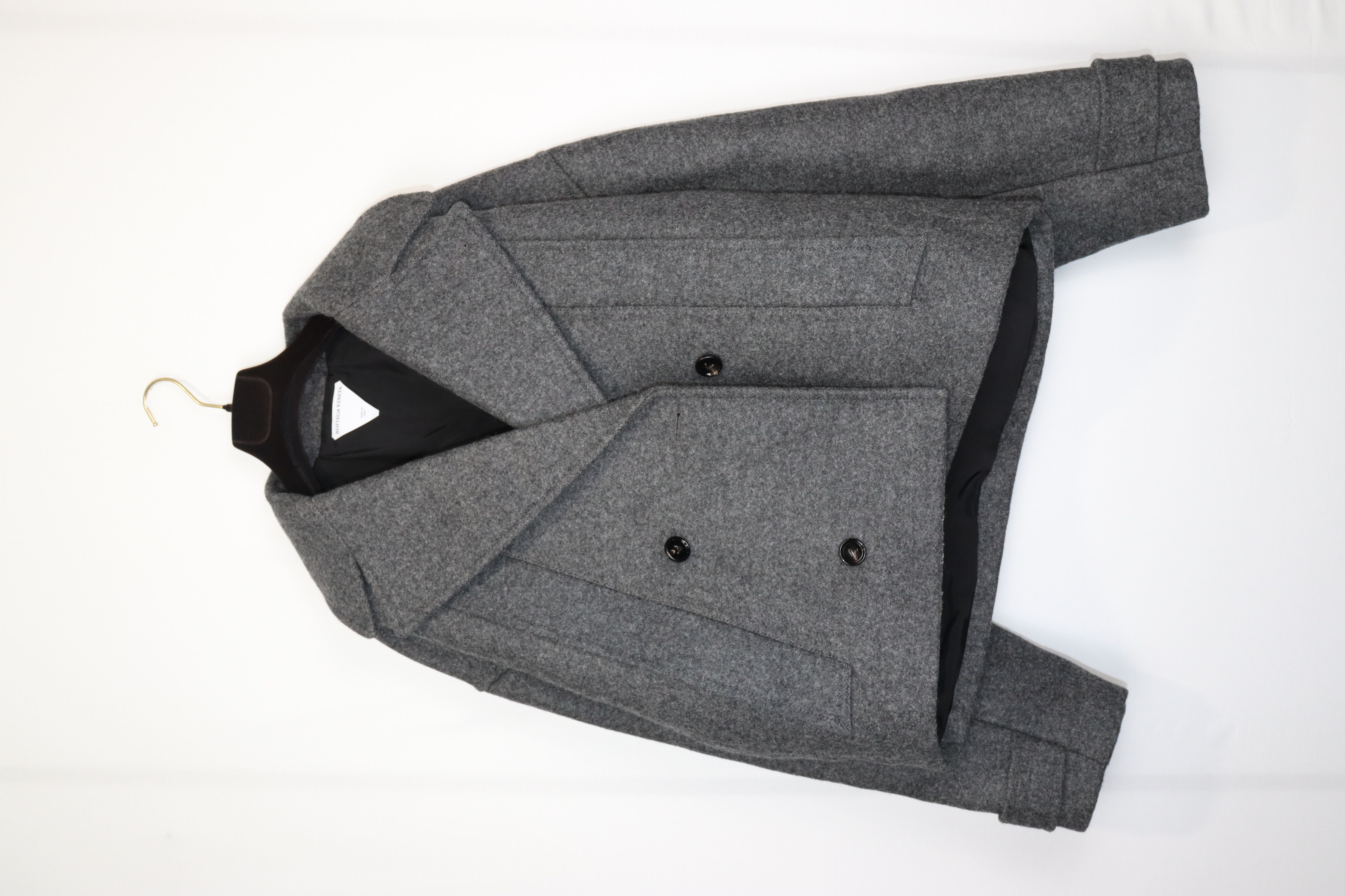 Bottega Veneta o1rshd10124 Double Splittable Wool Felt Jacket Charcoal Size US M / EU 48-50 / 2 - 9 Thumbnail
