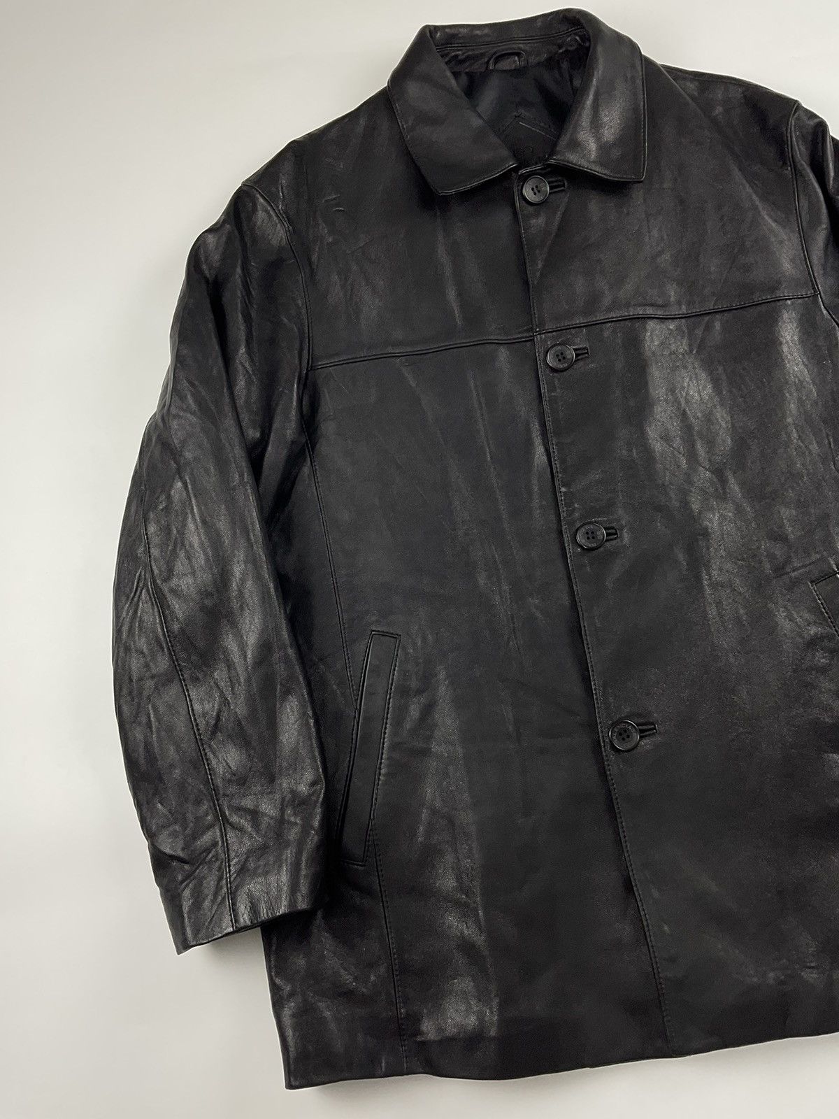 Balenciaga Vintage Balenciaga Leather Jacket Size US XL / EU 56 / 4 - 4 Thumbnail
