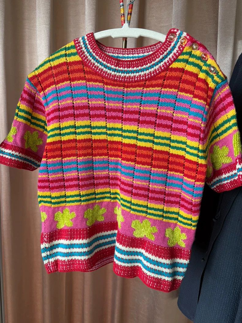 Kenzo KENZO Floral knit short sleeves Size XS / US 0-2 / IT 36-38 - 2 Thumbnail