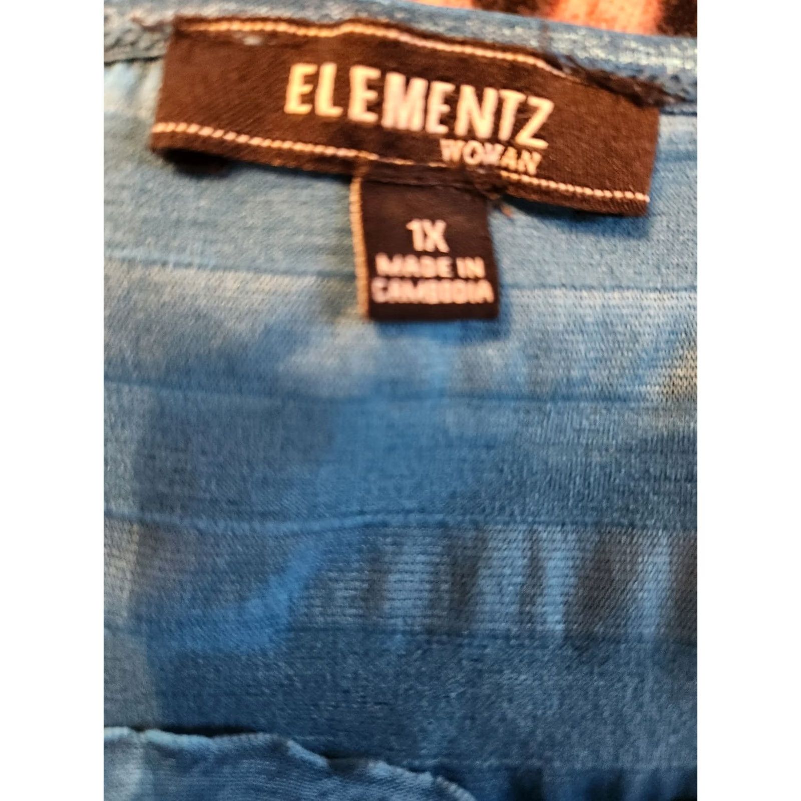 Element Elementz Woman Teal Layered Ruffle Sparkly Top Blouse 1X Bodysuit? Size XL / US 12-14 / IT 48-50 - 5 Thumbnail