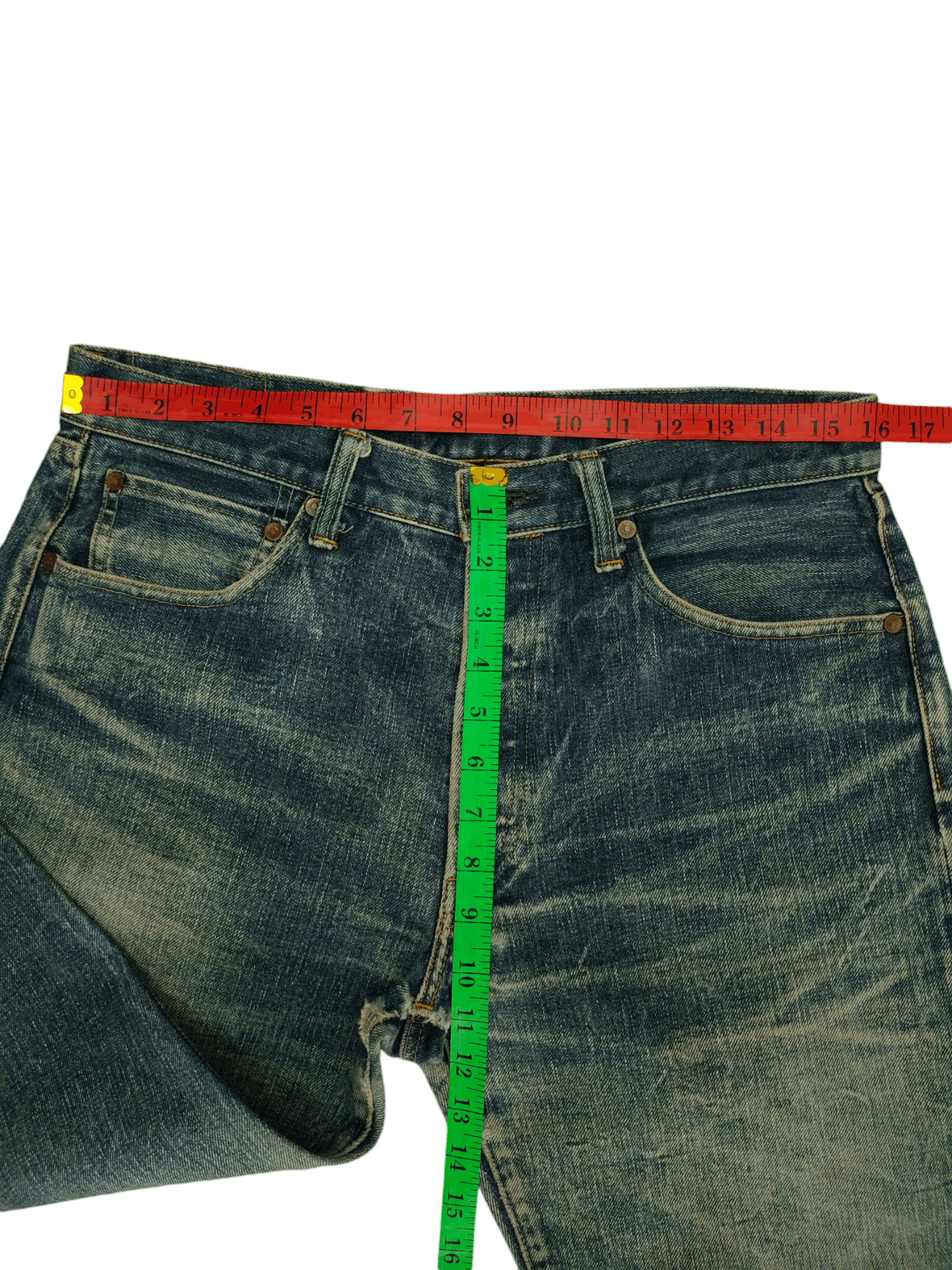 Burgus Plus 1990s Burgus Plus Lot 757 Distress Faded Selvedge Jeans Size US 32 / EU 48 - 8 Thumbnail