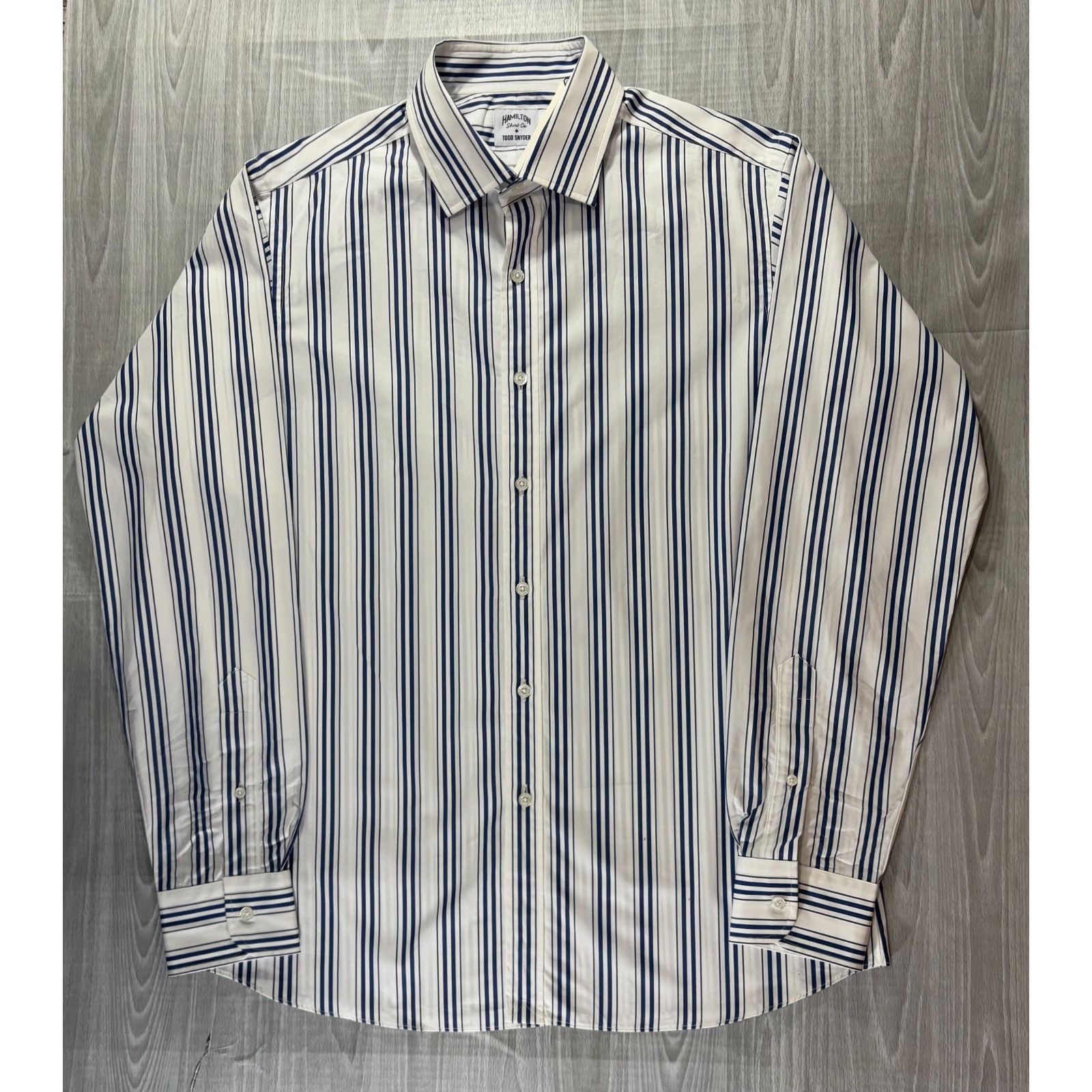 Hamilton Shirt Co. x Todd Snyder Dress Shirt sz 16 striped b