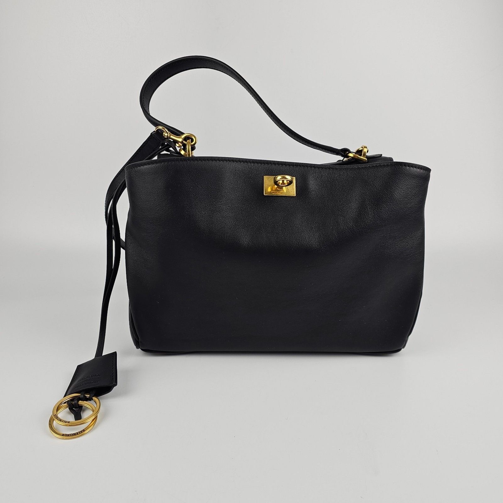 Balenciaga BALENCIAGA Rodeo Small $3650 Black Smooth Leather Shoulder B Size ONE SIZE - 4 Thumbnail