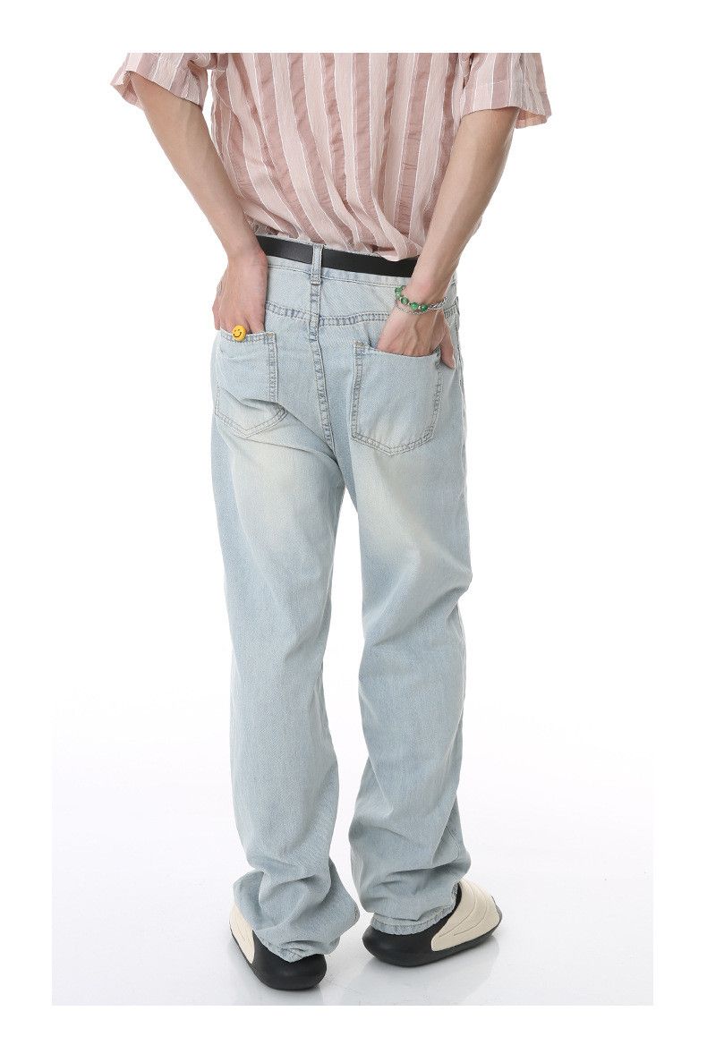 Japanese Brand × Jean Simple Japanese straight loose whitened light blue jeans Size US 32 / EU 48 - 3 Thumbnail