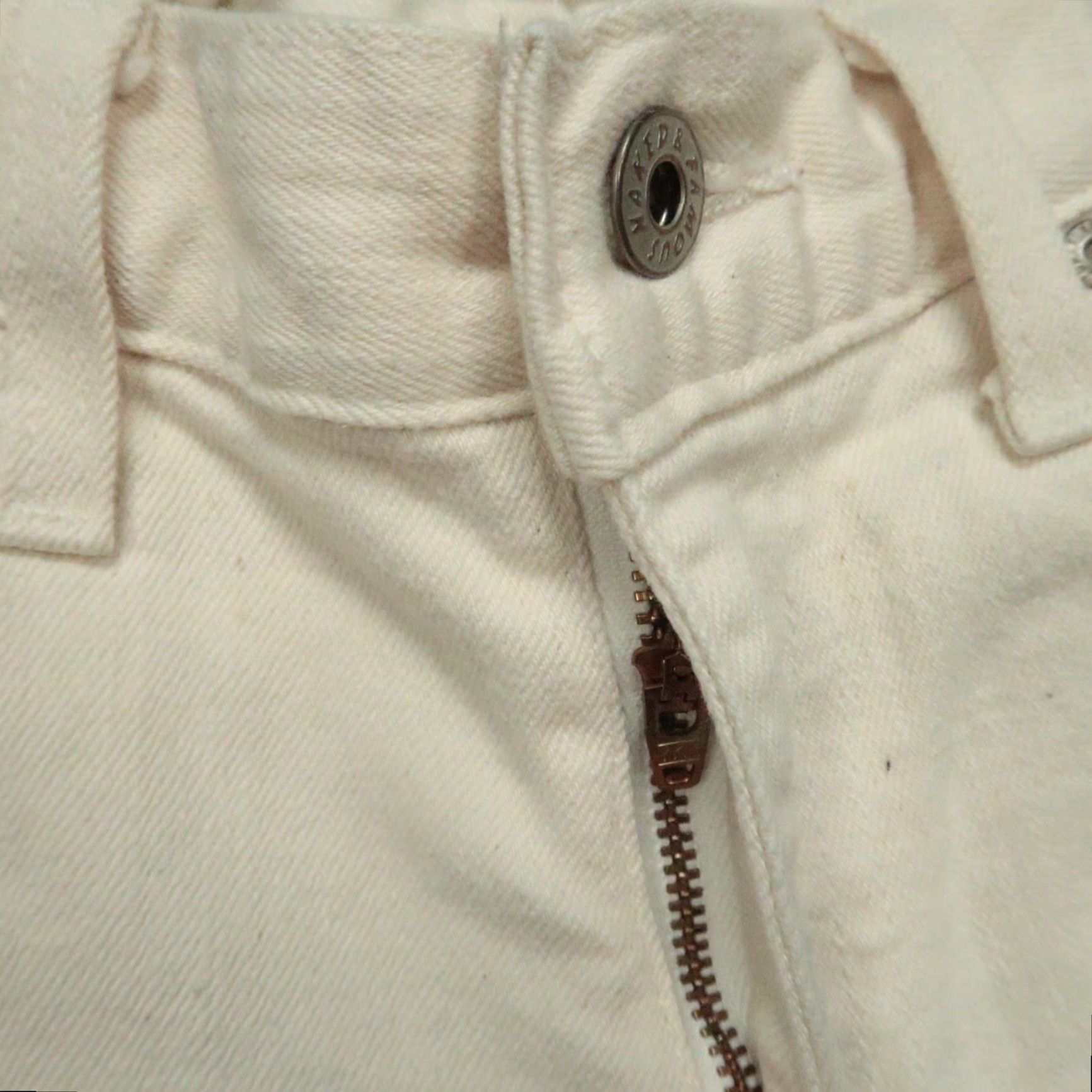 Vintage Naked & Famous Denim Jeans Mens 30x33 Cream 5-Pocket Natural Seed Denim Vintage No Size US 30 / EU 46 - 5 Thumbnail