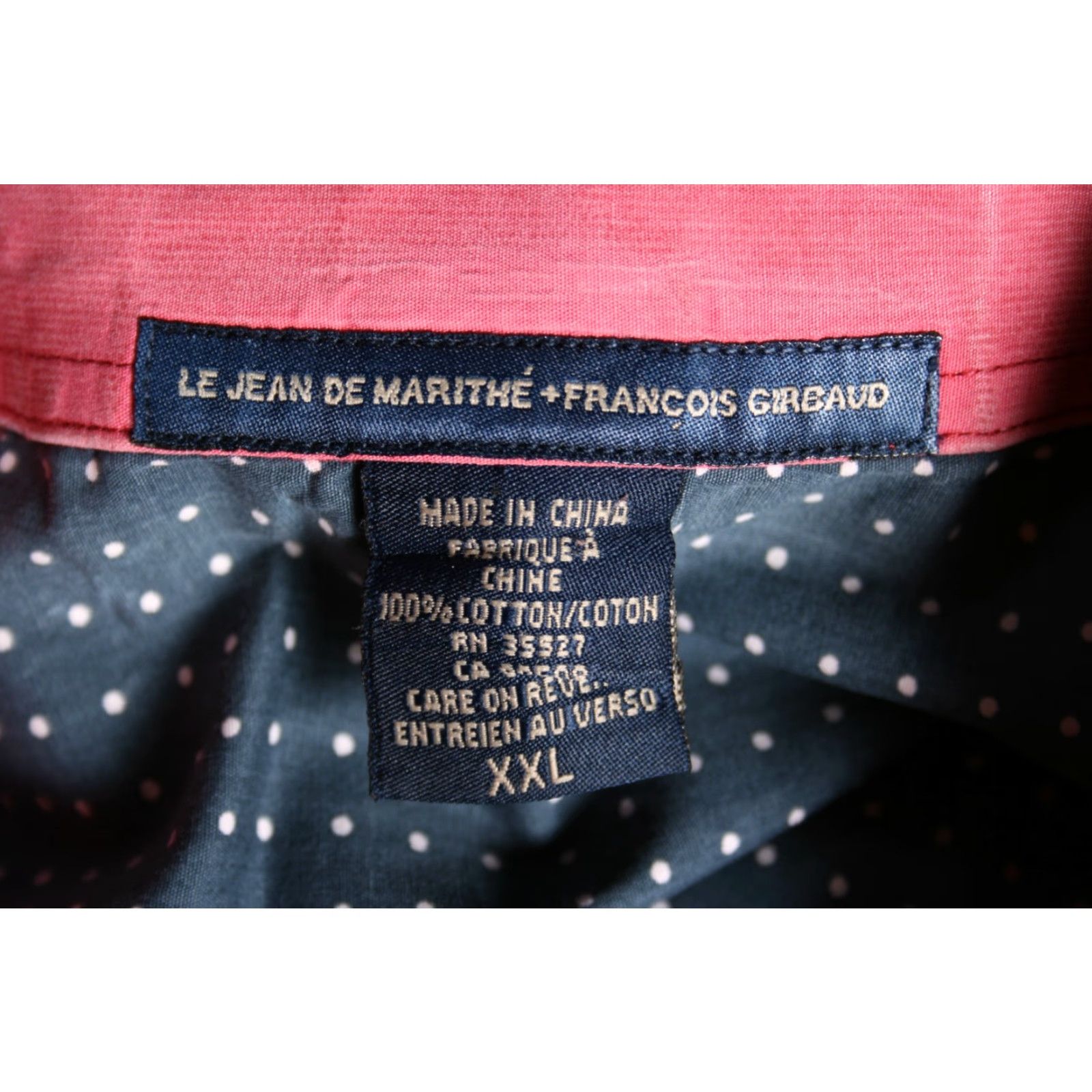 Vintage VINTAGE Le Jean De Marithe Francois Girbaud Blue Polka Dot Short Sleeve Shirt XXL Men Button-Up Size US XXL / EU 58 / 5 - 8 Thumbnail