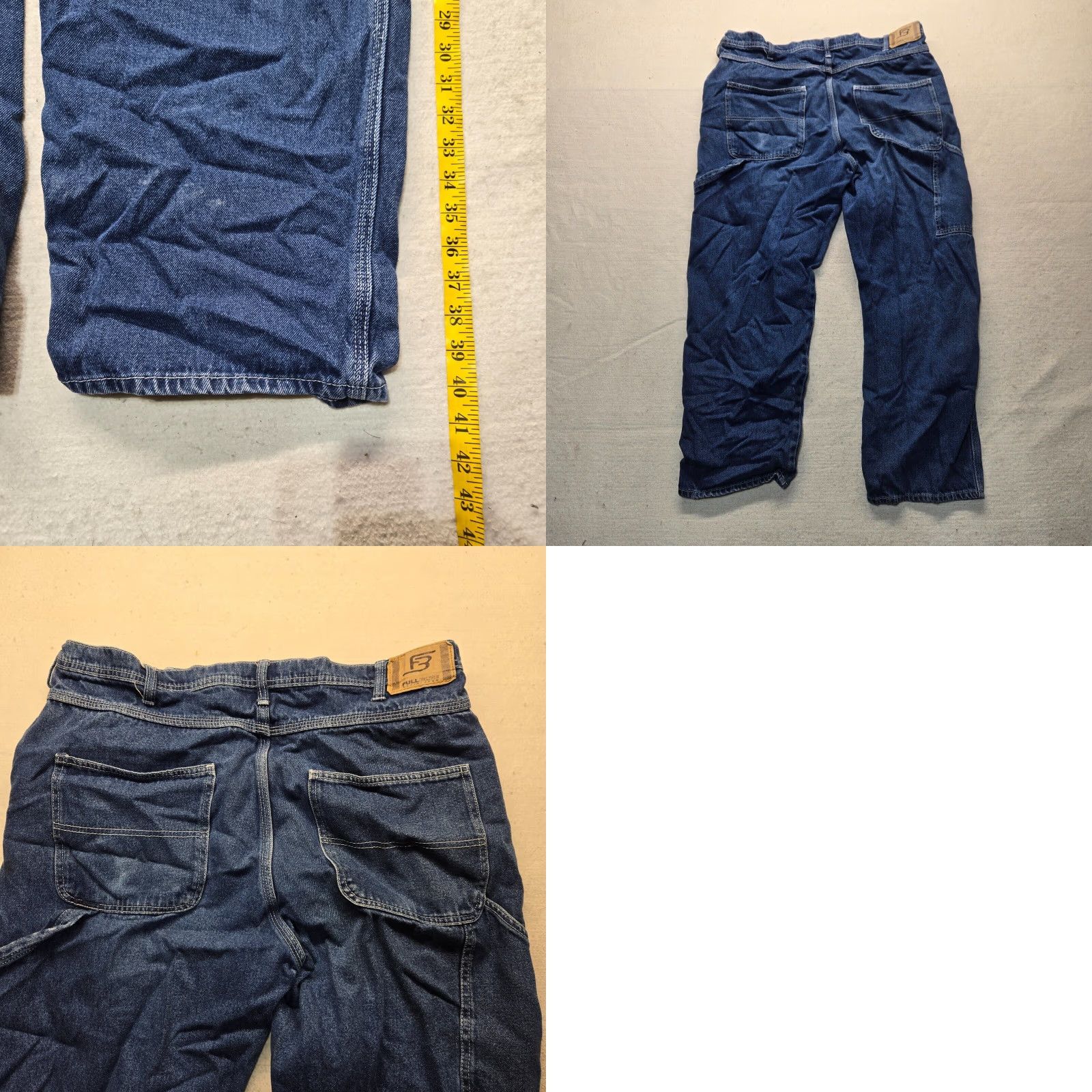Denime Full Blue Jeans Relaxed Fit 5 Pocket Denim Pants Men's Size 40x30 Blue Jeans Men’s Pants 5-Pocket Denim Full Blue Relaxed Fit Jeans Size US 40 / EU 56 - 8 Thumbnail