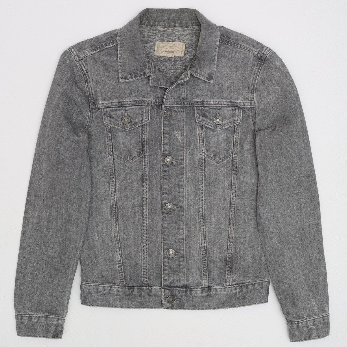 Allsaints Allsaints Keswick Denim Jacket Gray Distressed Style Size US S / EU 44-46 / 1 - 1 Thumbnail