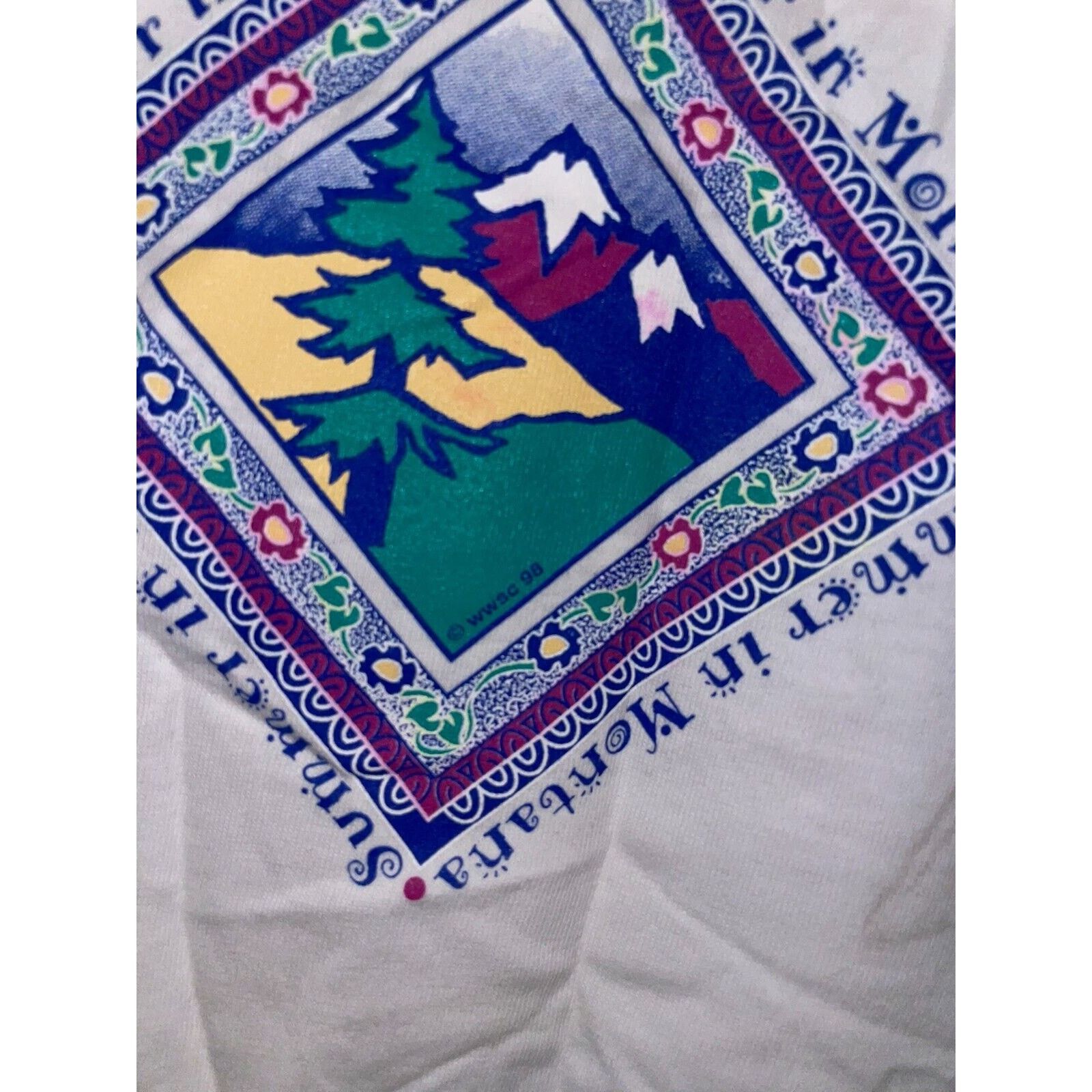 Vintage Womens Vintage Summer White Shirt Montana Tee Top 90s Large Size L / US 10 / IT 46 - 5 Thumbnail