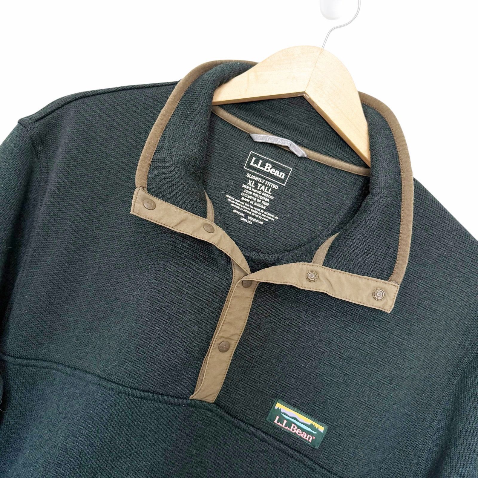 L.L. Bean LL Bean Green Slightly Fitted Quarter Snap Pullover Sweater Size US XL / EU 56 / 4 - 1 Thumbnail