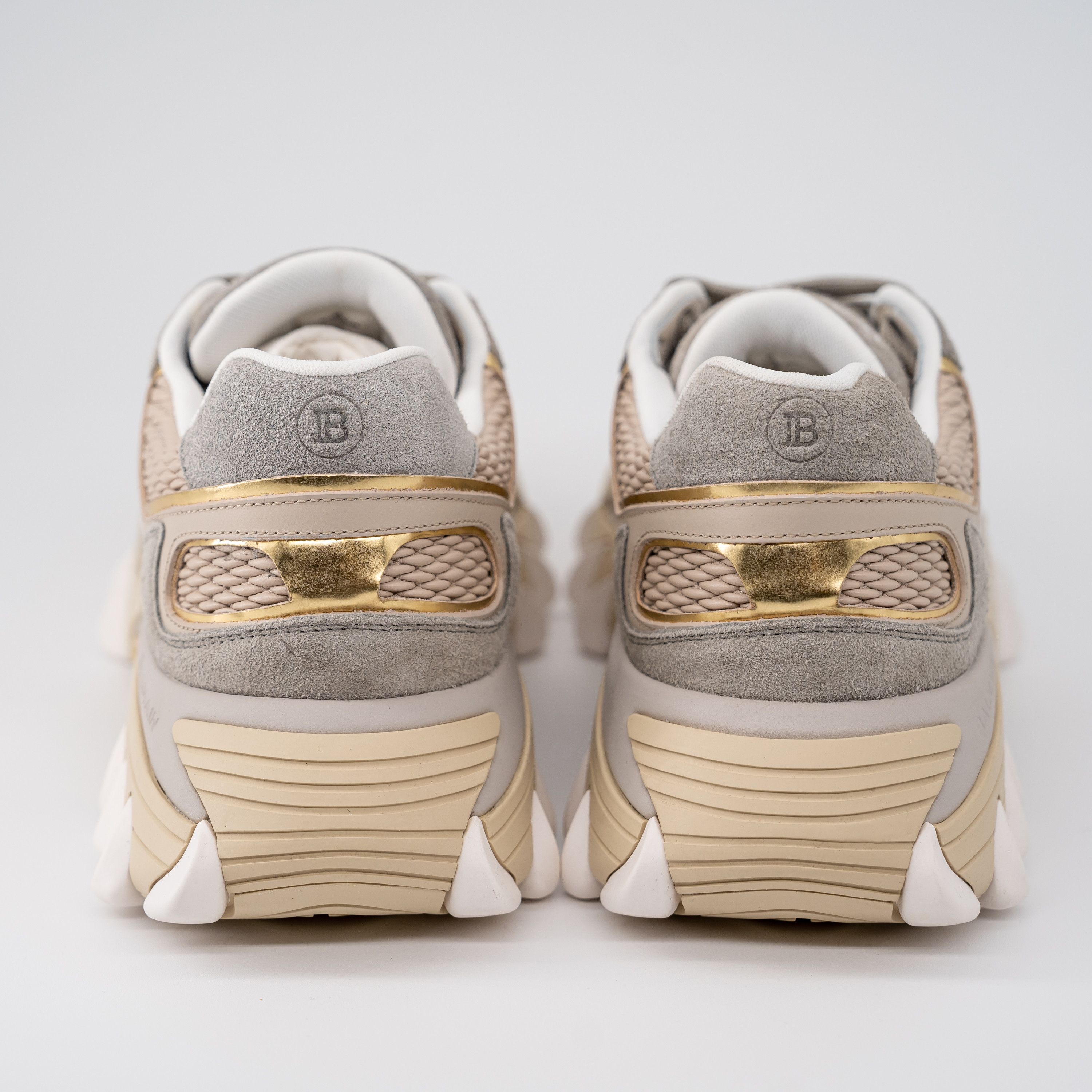 Balmain size 40/ US 7 - Balmain B-East Grey Gold suede sneakers Size US 7 / EU 40 - 2 Thumbnail