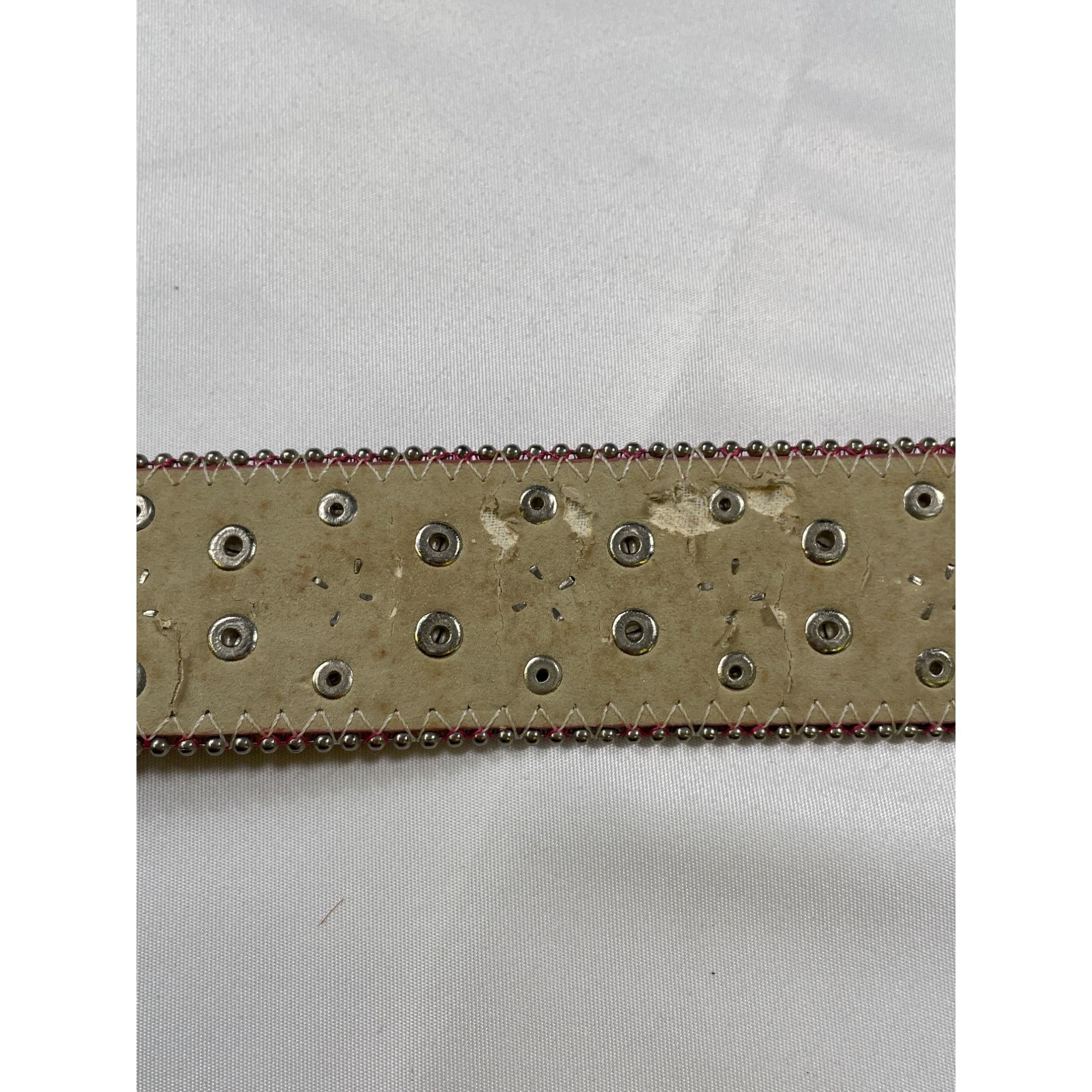 Designer Pink Studded Leather Belt With Rhinestone Buckle SKIU 7590 Size ONE SIZE - 7 Thumbnail