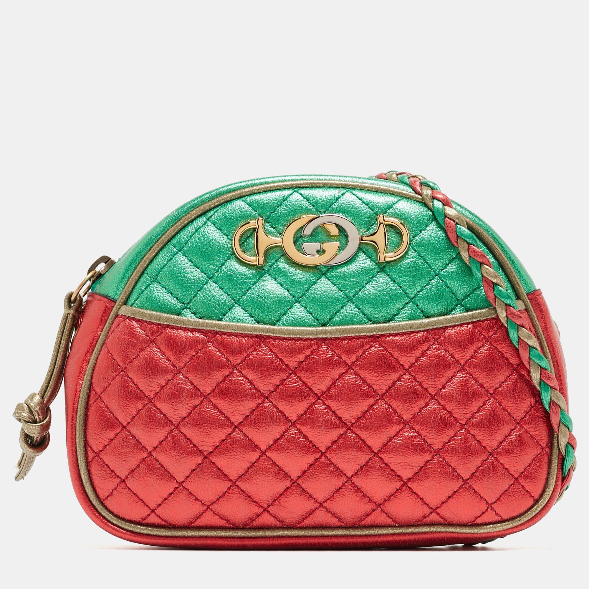 image of Gucci Multicolor Quilted Leather Mini Trapuntata Crossbody Bag in Black, Women's