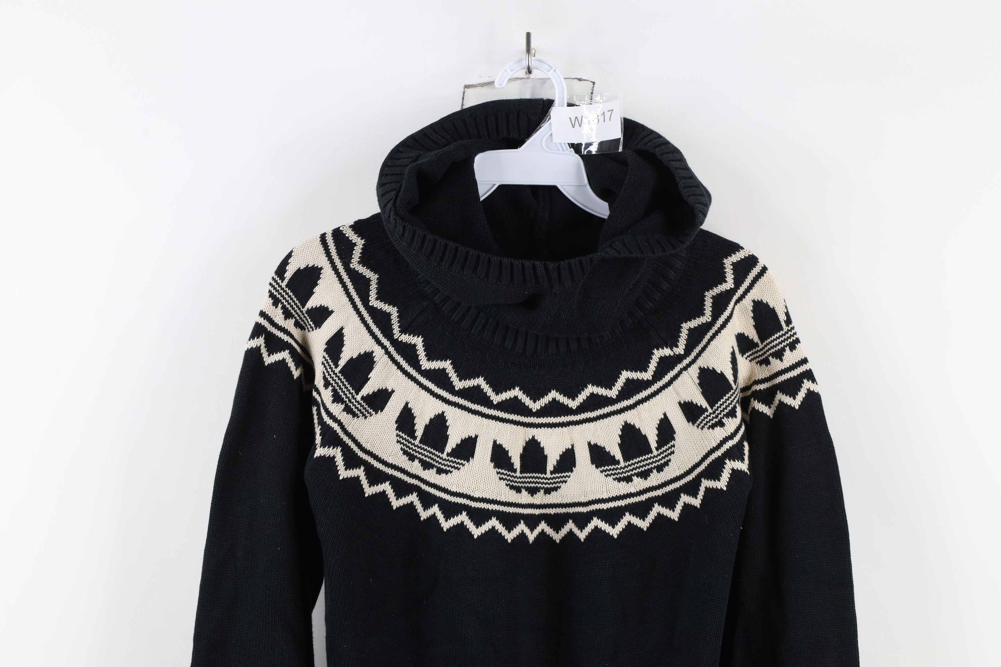 Adidas × Vintage Vintage Y2K Adidas Christmas Trefoil Knit Hoodie Sweater Size M / US 6-8 / IT 42-44 - 2 Thumbnail
