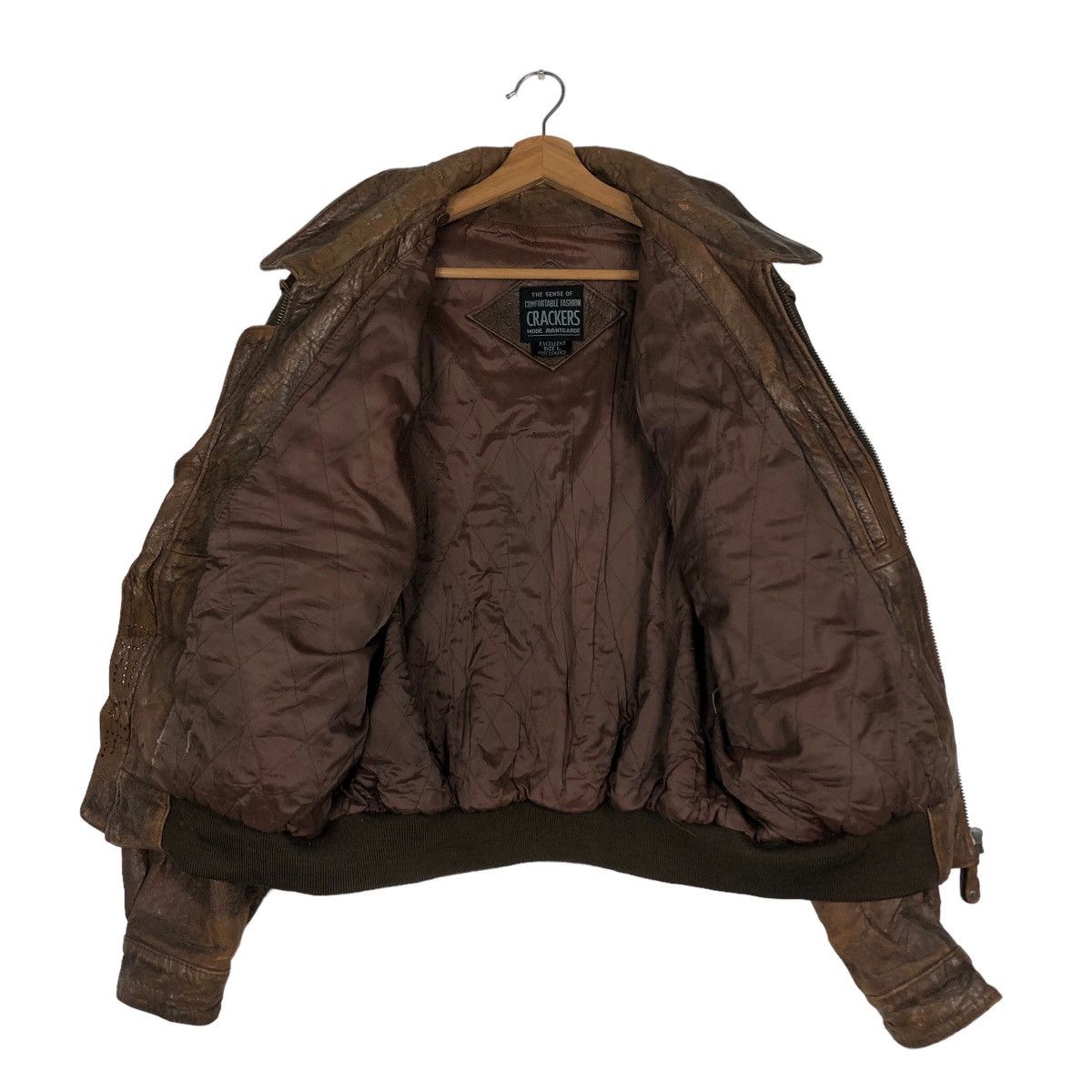 Japanese Brand 🔥Vintage Aviators Leather Jacket Crackers Mode Avant Garde Size US L / EU 52-54 / 3 - 13 Thumbnail