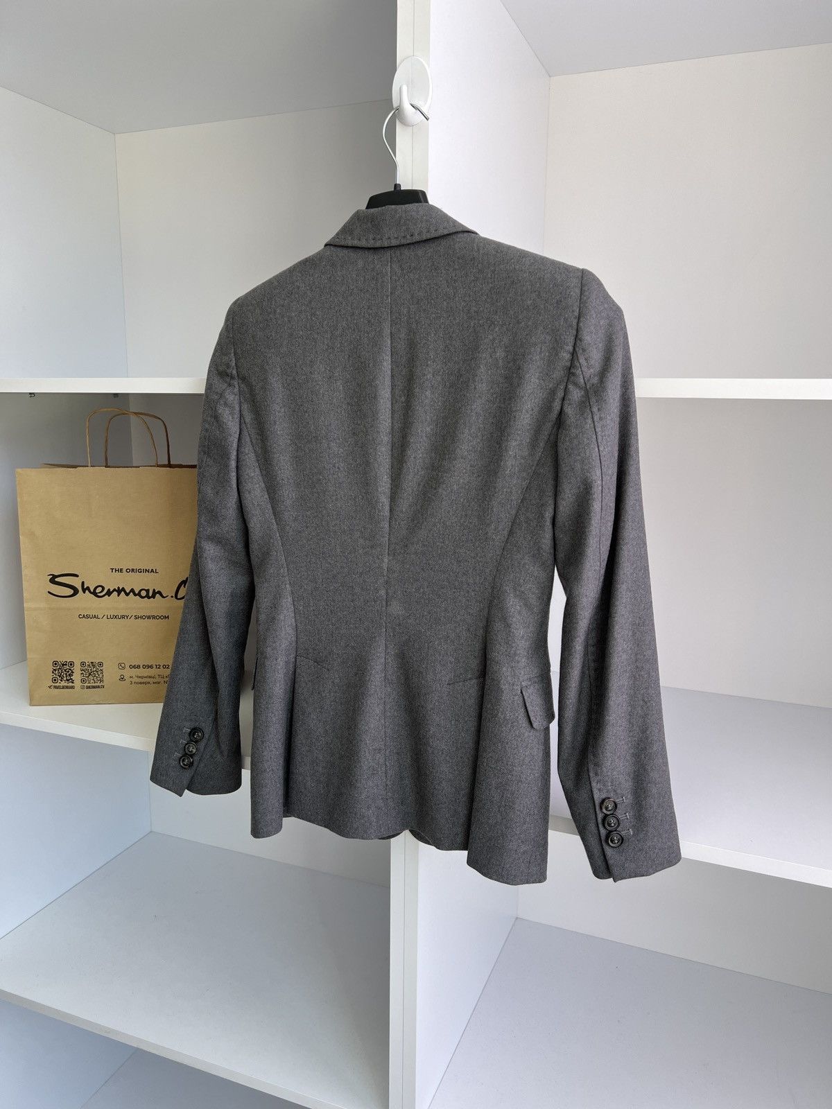 Designer × Piazza Sempione × Vintage Vintage Piazza Sempione Women's Gray Blazer Size S / US 4 / IT 40 - 11 Thumbnail