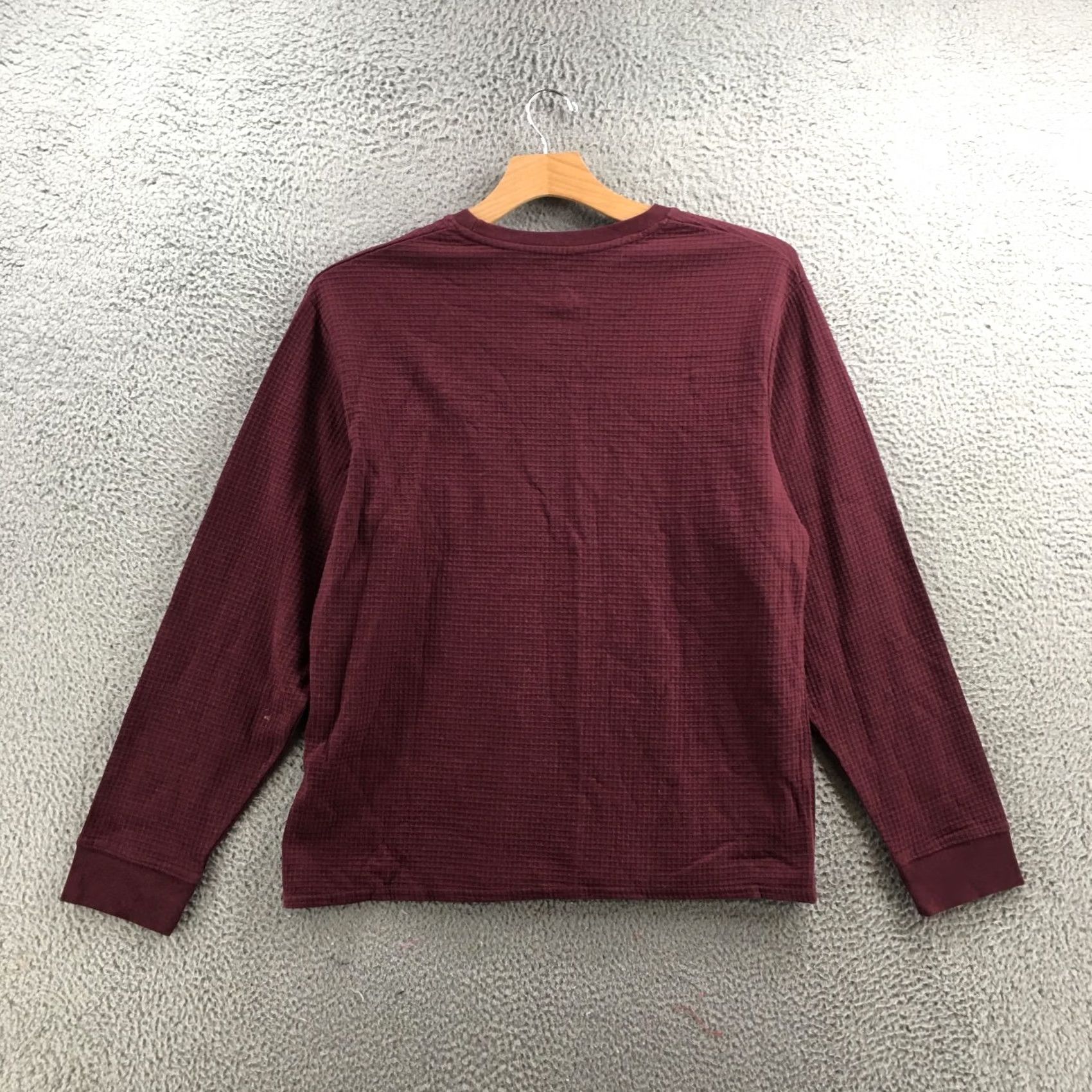 Vintage Arizona Jean Co Sweatshirt Mens L Burgundy Cotton Long Sleeve Waffle Pullover NEW Size US L / EU 52-54 / 3 - 7 Thumbnail