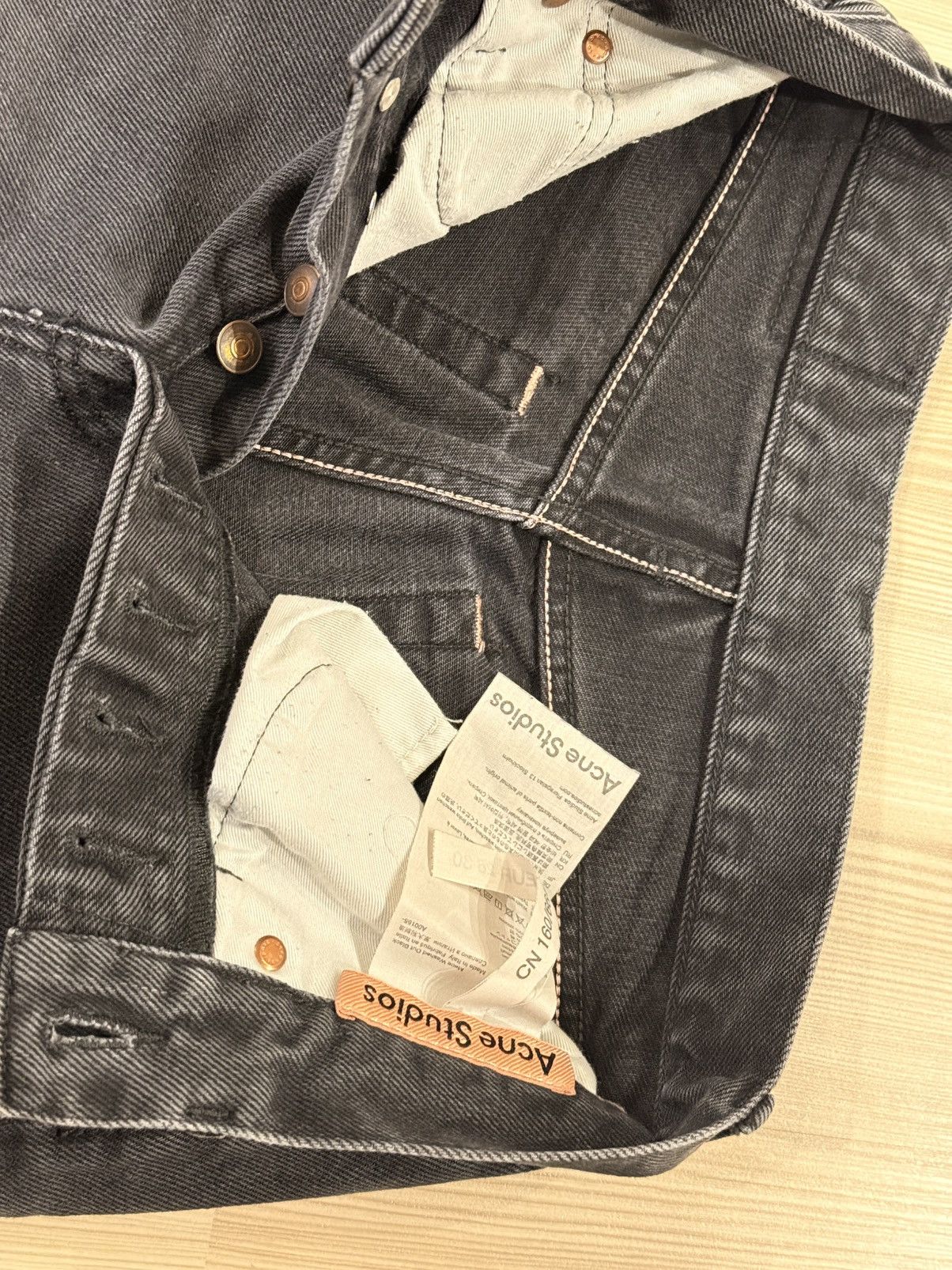Acne Studios Acne Studios Mece Vintage Black High-Rise Straight Jeans Size 26" / US 2 / IT 38 - 7 Thumbnail