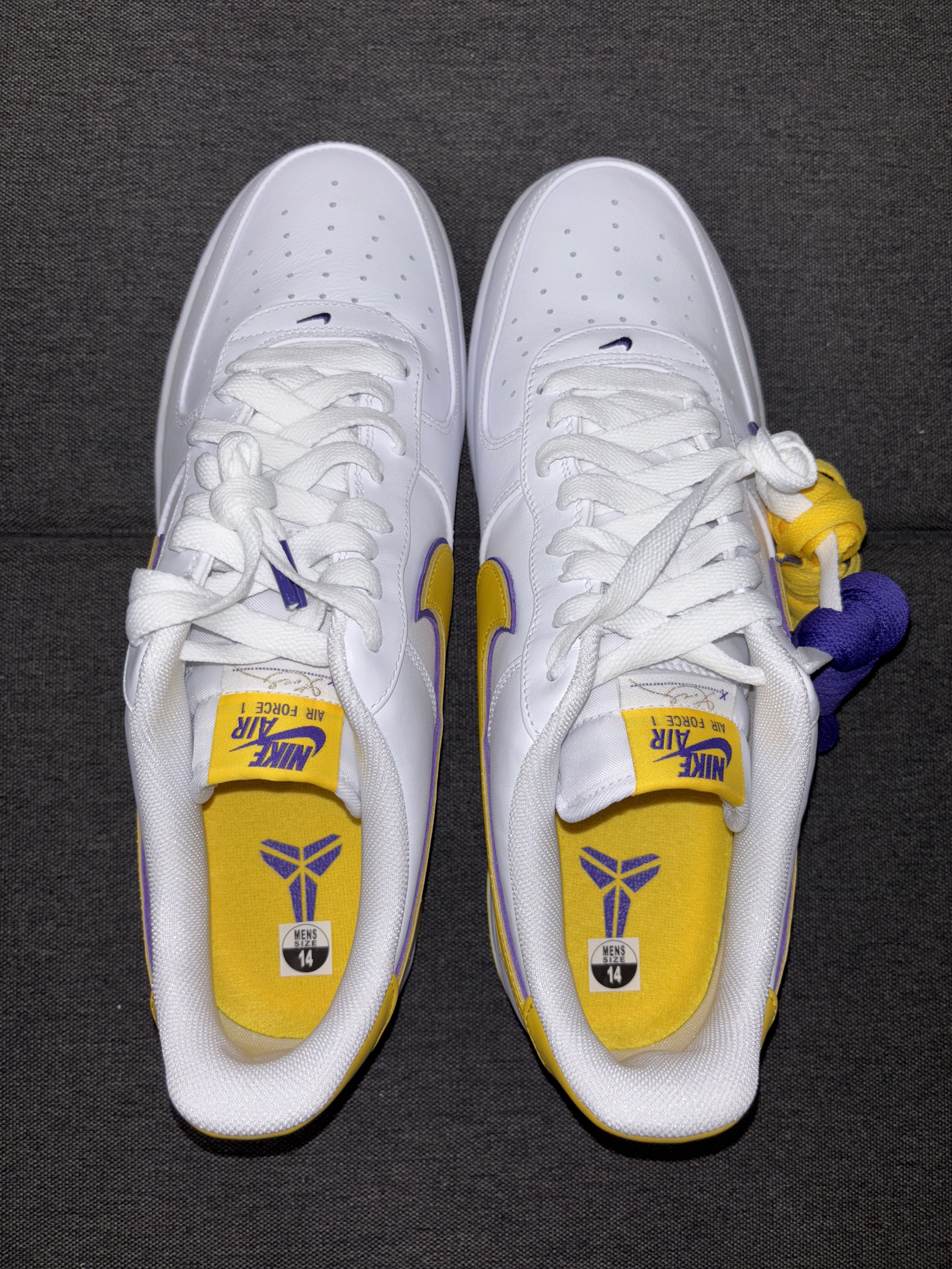 NBA Nike AF-1 Low Retro QS Kobe Bryant Lakers Home 14 FZ1151-100 Size US 14 / EU 47 - 12 Thumbnail