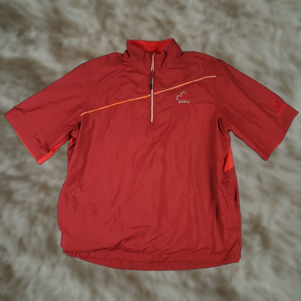 Vintage Sunice Jacket Mens M Red Windbreaker Short Sleeve Pullover Jacket Outdoor Athletic Activewear General Sports 90s? Size US M / EU 48-50 / 2 - 1 Thumbnail