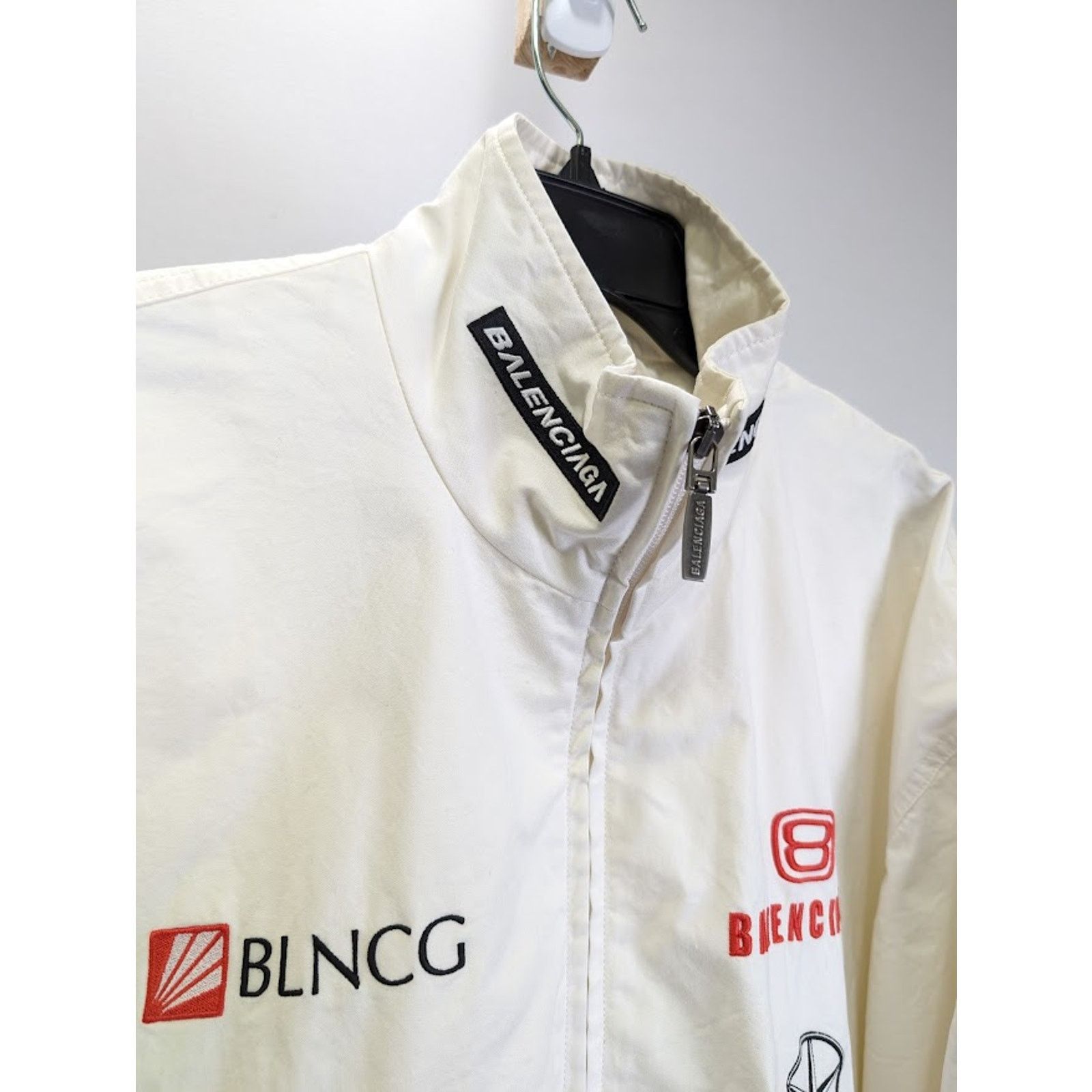 Balenciaga o1rshd1 Micro Cotton Canvas Top League Tracksuit Jacket Size US XXS / EU 40 - 3 Thumbnail