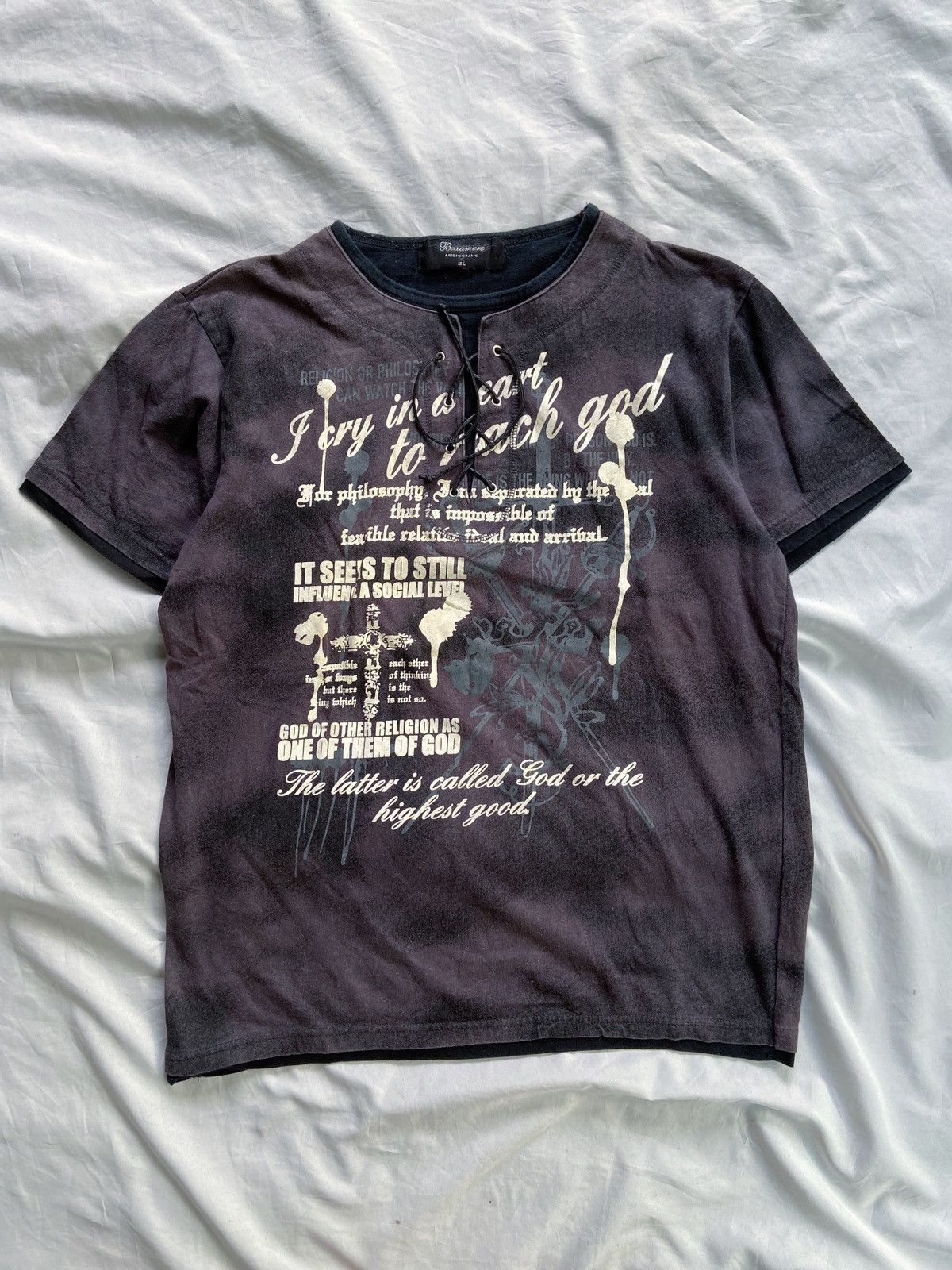 Isamu Katayama Backlash BEAUMERE DOUBLE LAYER PUNK ARISTOCRATIC QUOTES TEE Size US L / EU 52-54 / 3 - 1 Thumbnail