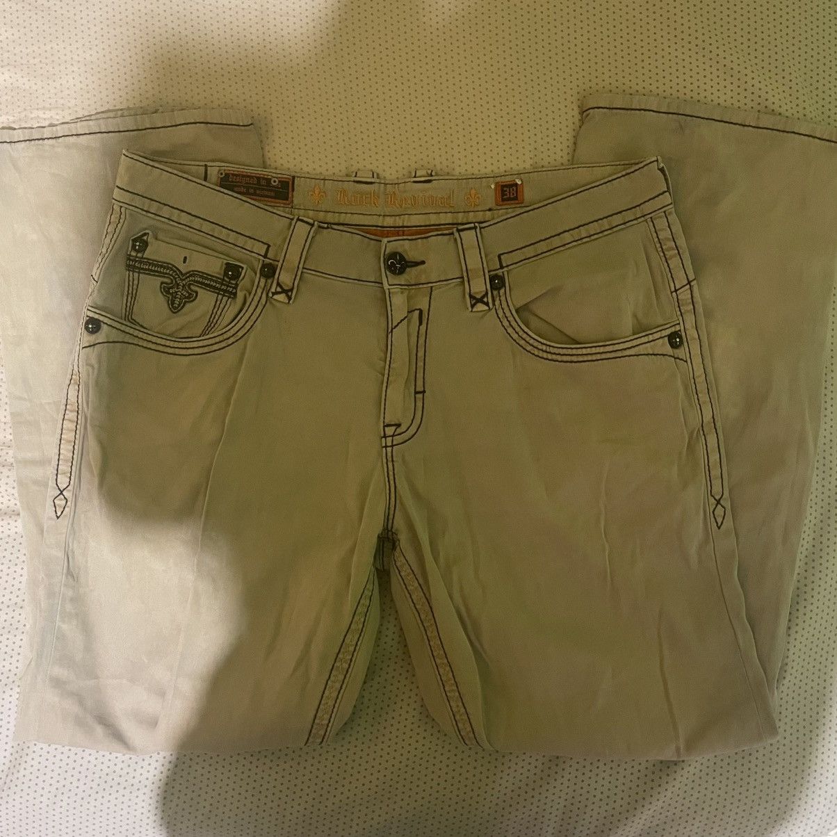 Rock Revival Rock Revival Beige Straight Jeans Size US 38 / EU 54 - 2 Thumbnail