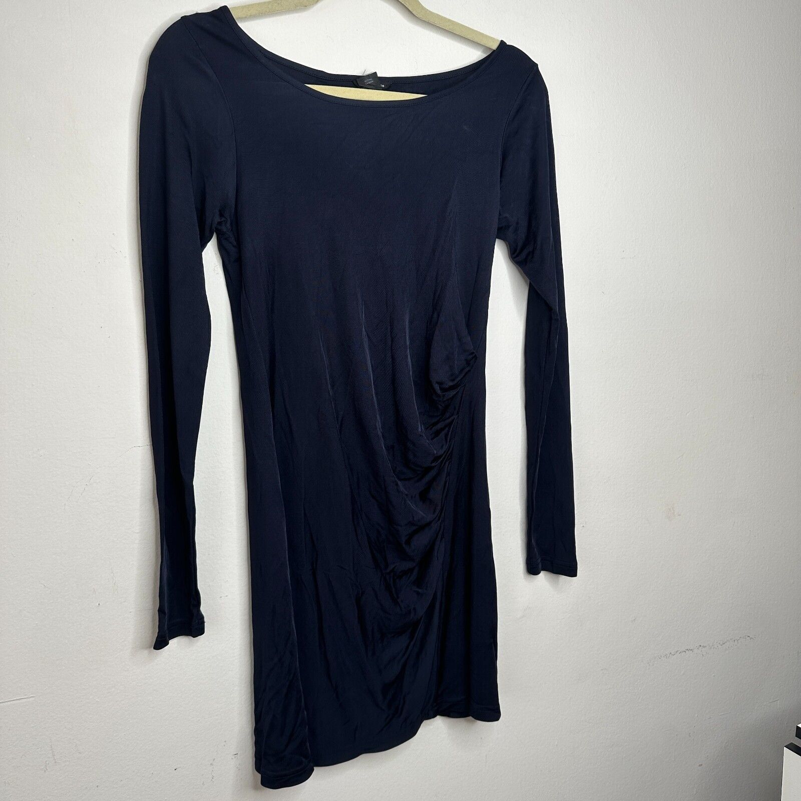 Club Monaco Club Monaco Black Long Sleeve Boat Neck Side Ruche Mini 00 Size XXS / US 00 / IT 34 - 3 Thumbnail